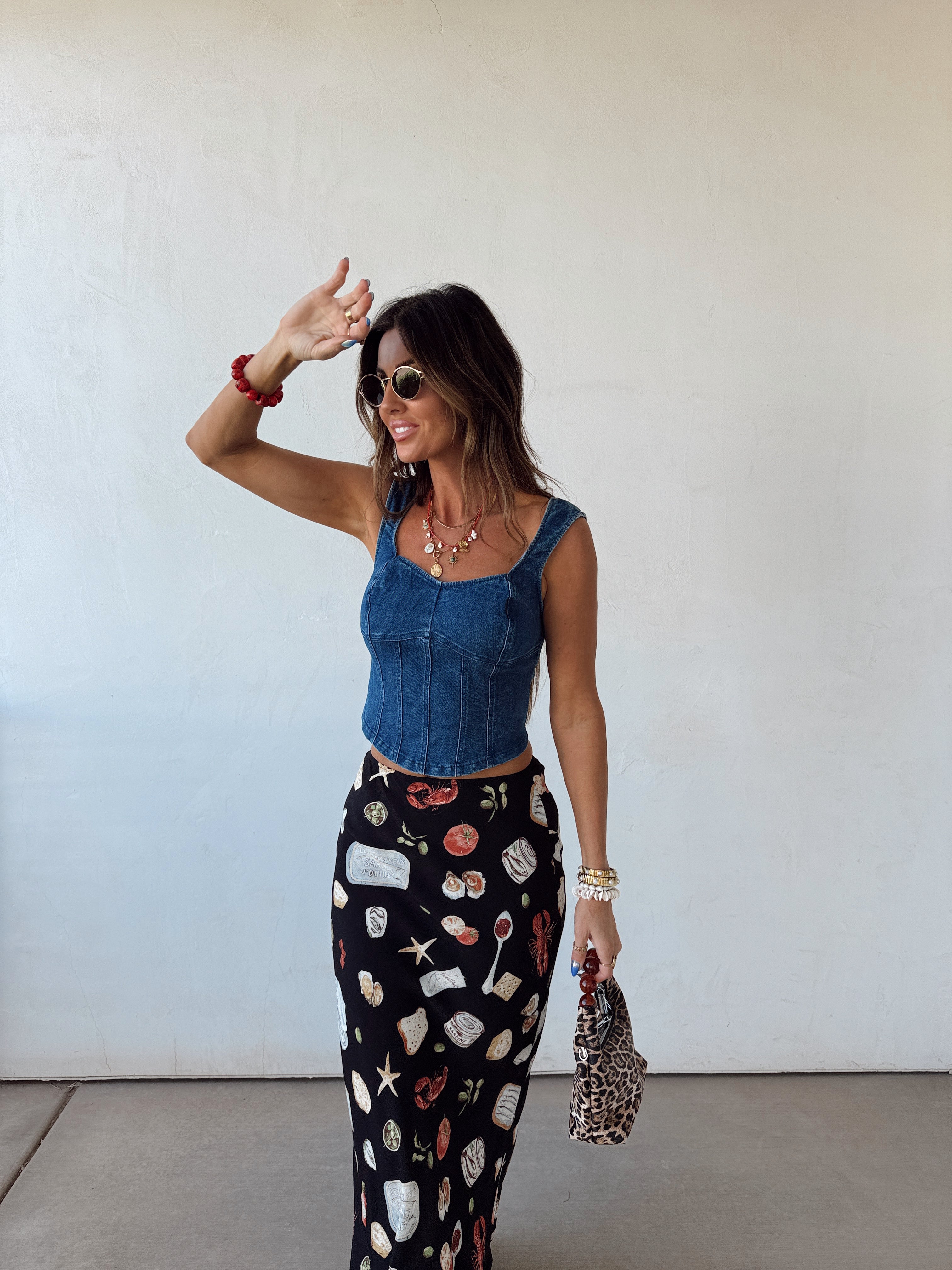 Defined Denim Zip Back Tank