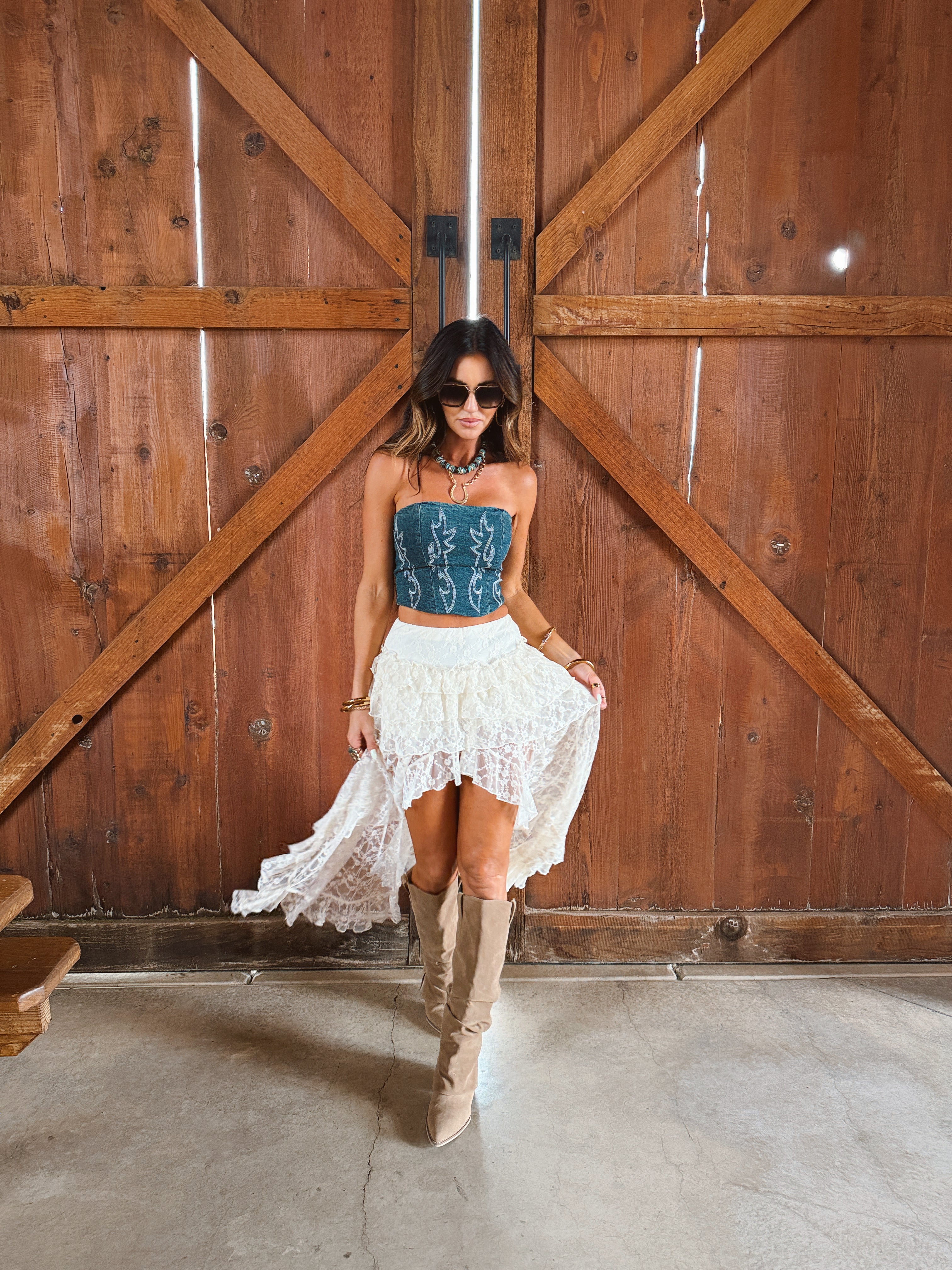 Prairie Lace Maxi Skirt