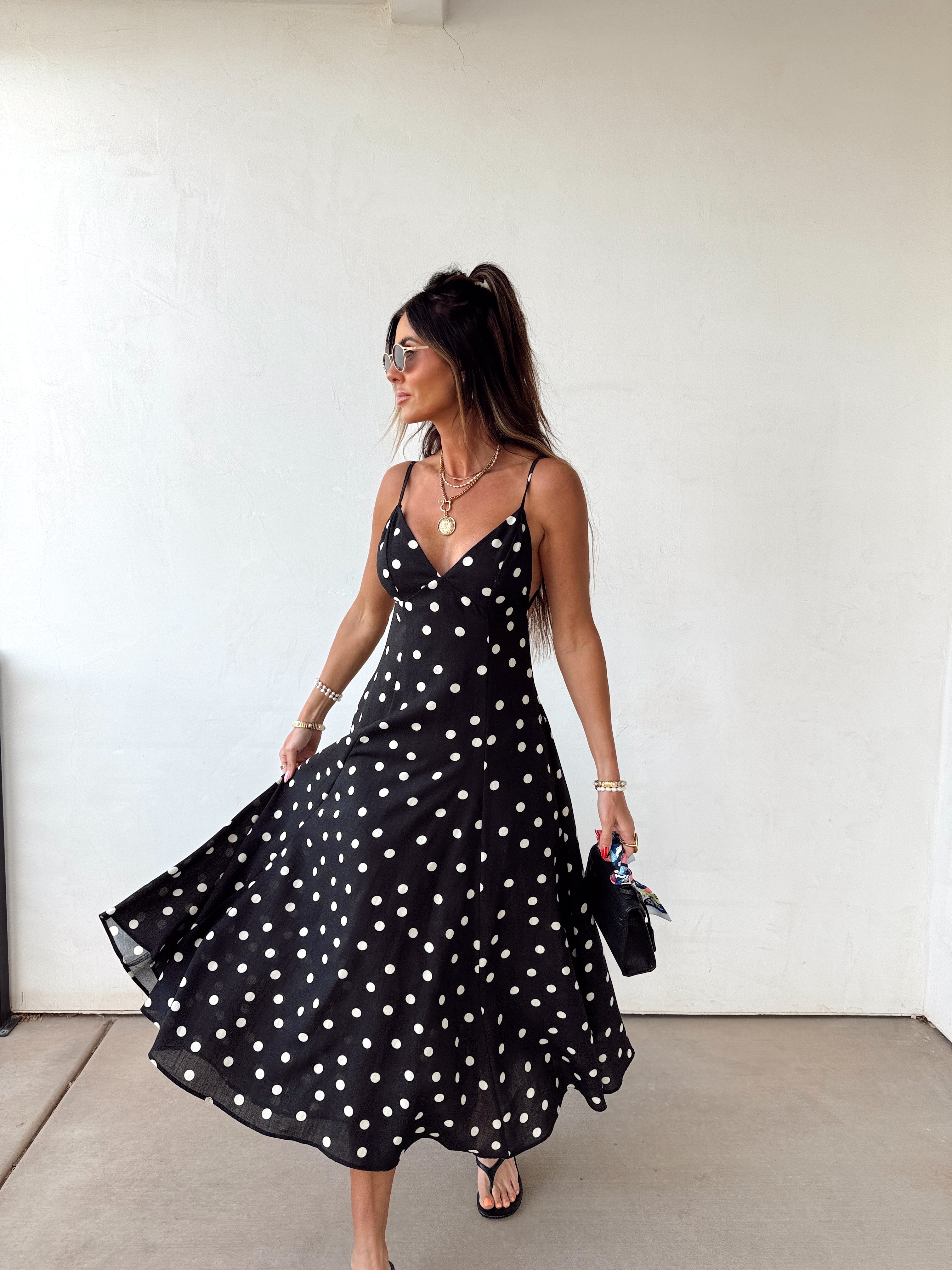 Midnight Polka Dress