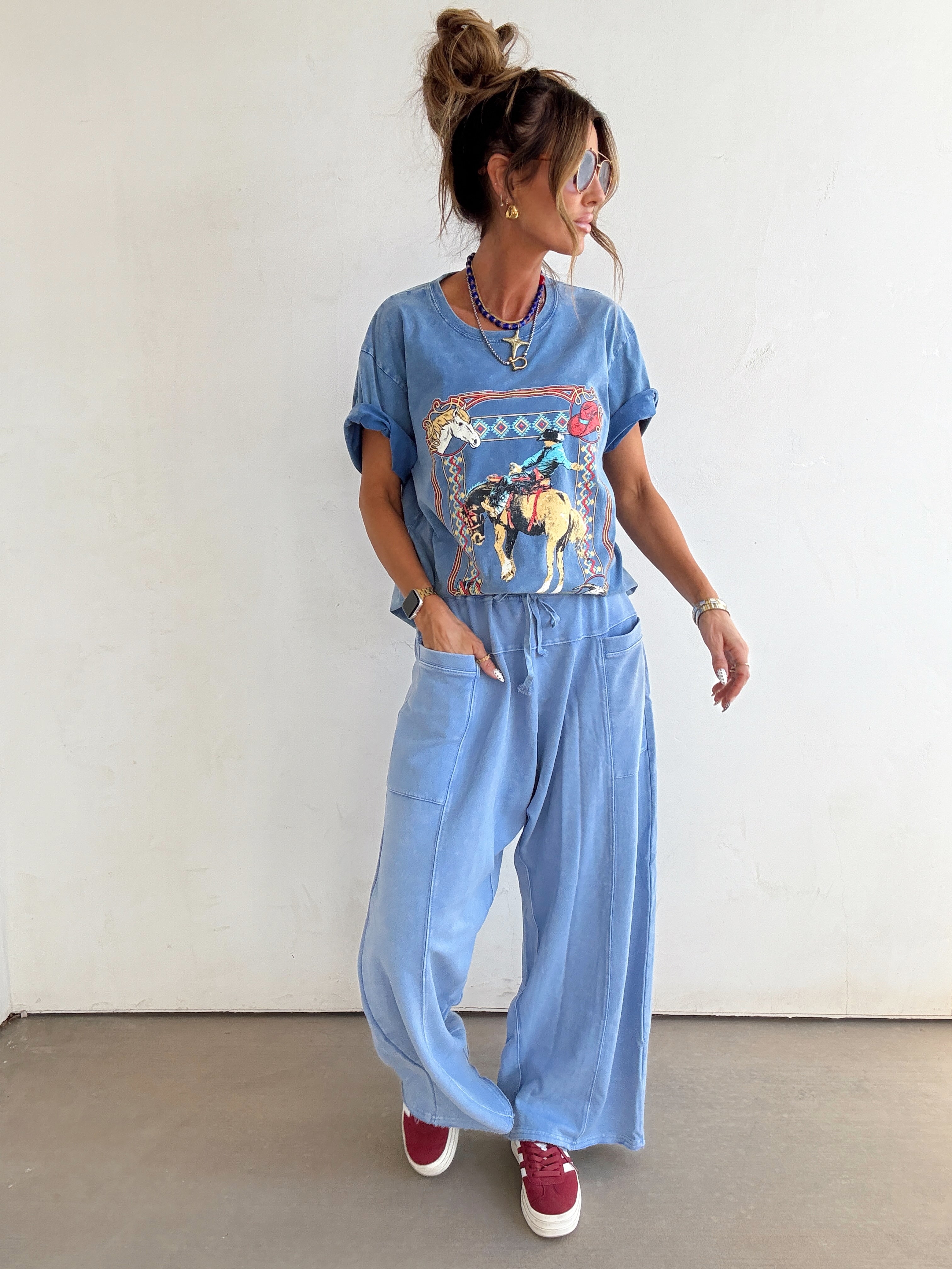 Cold Plunge Harem Pants//Blue