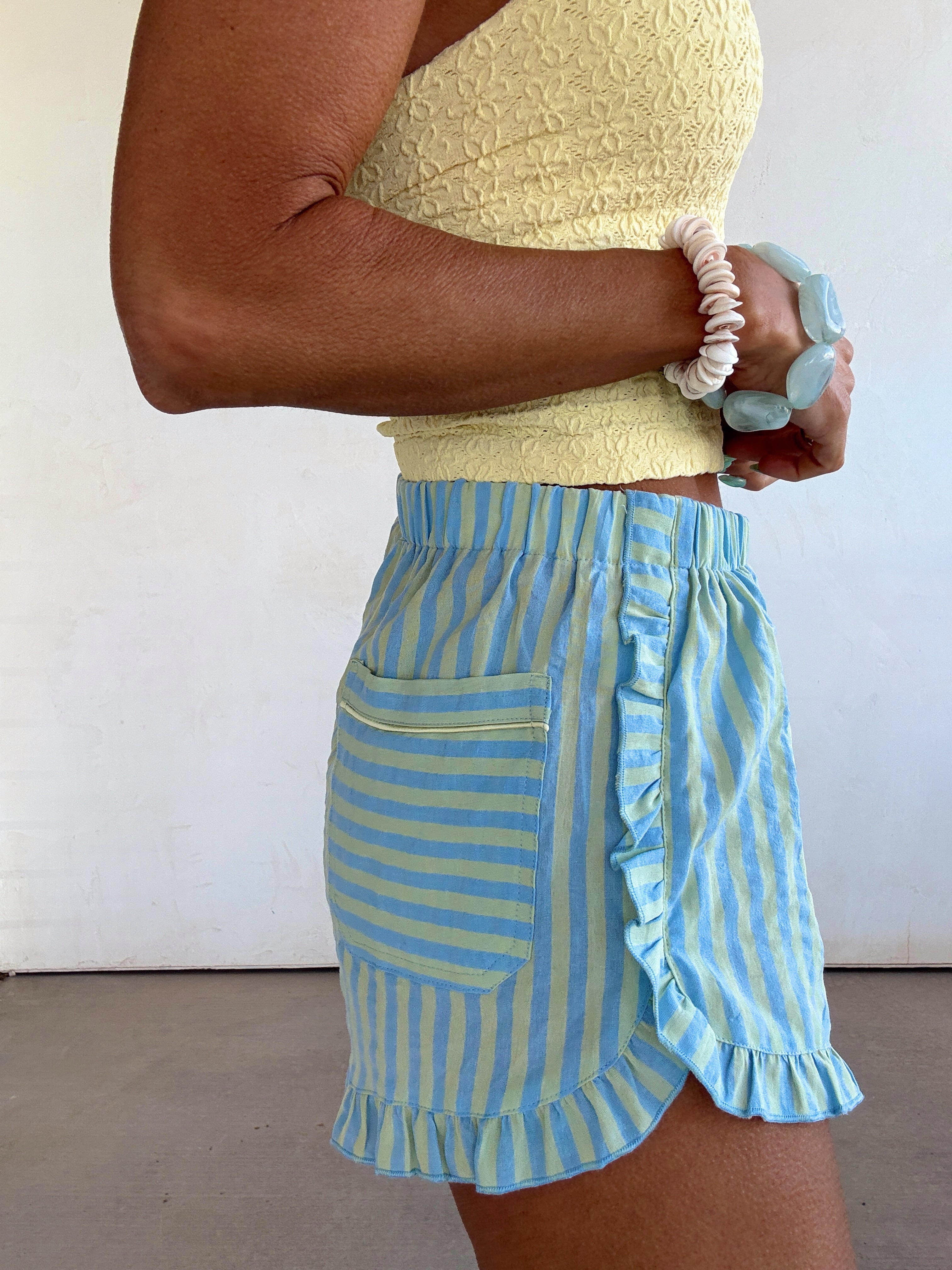 Frills and Thrills Stripped Shorts