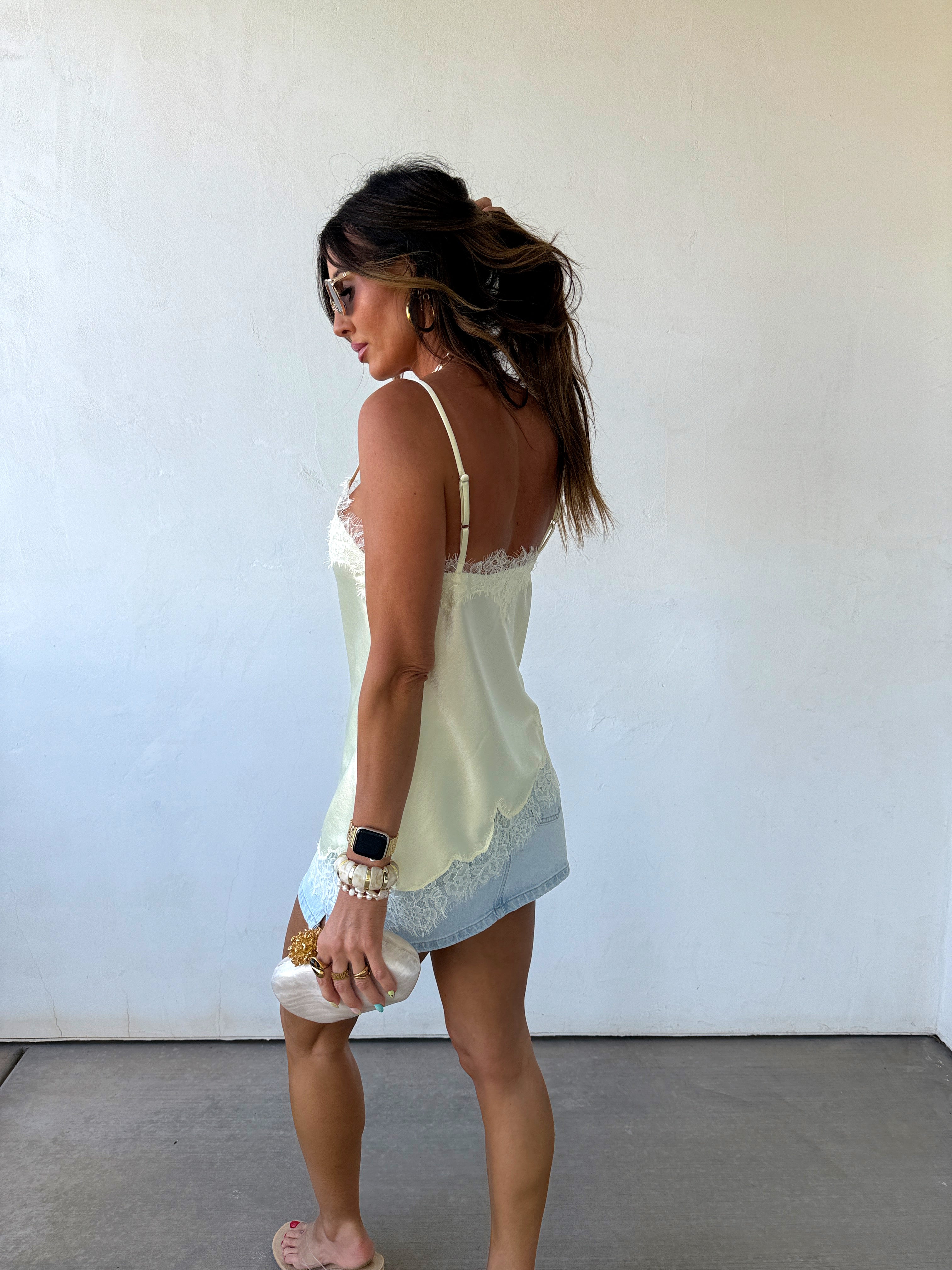 Seashell Satin Tank
