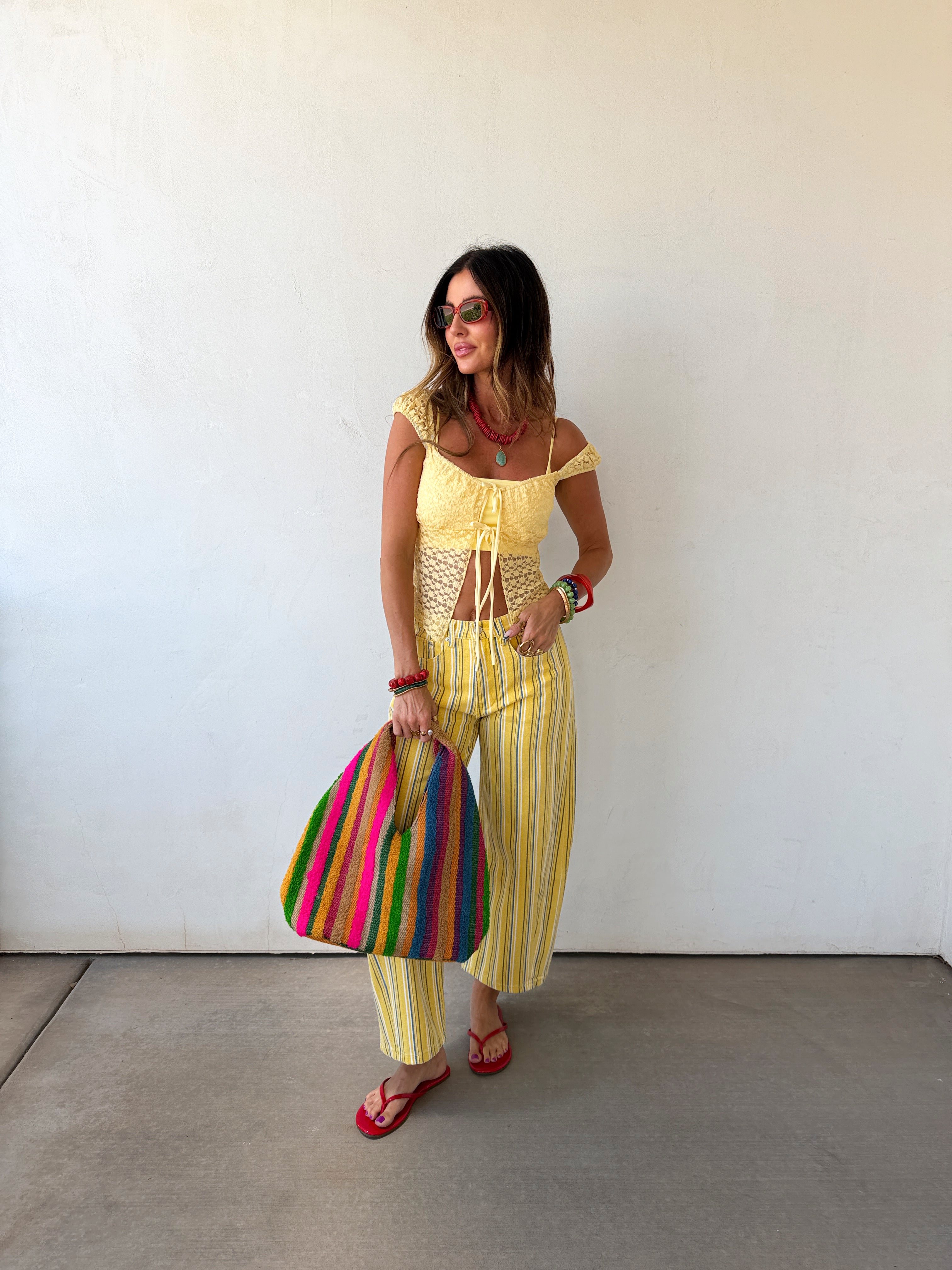 Sorrento Stripe Barrel Jeans