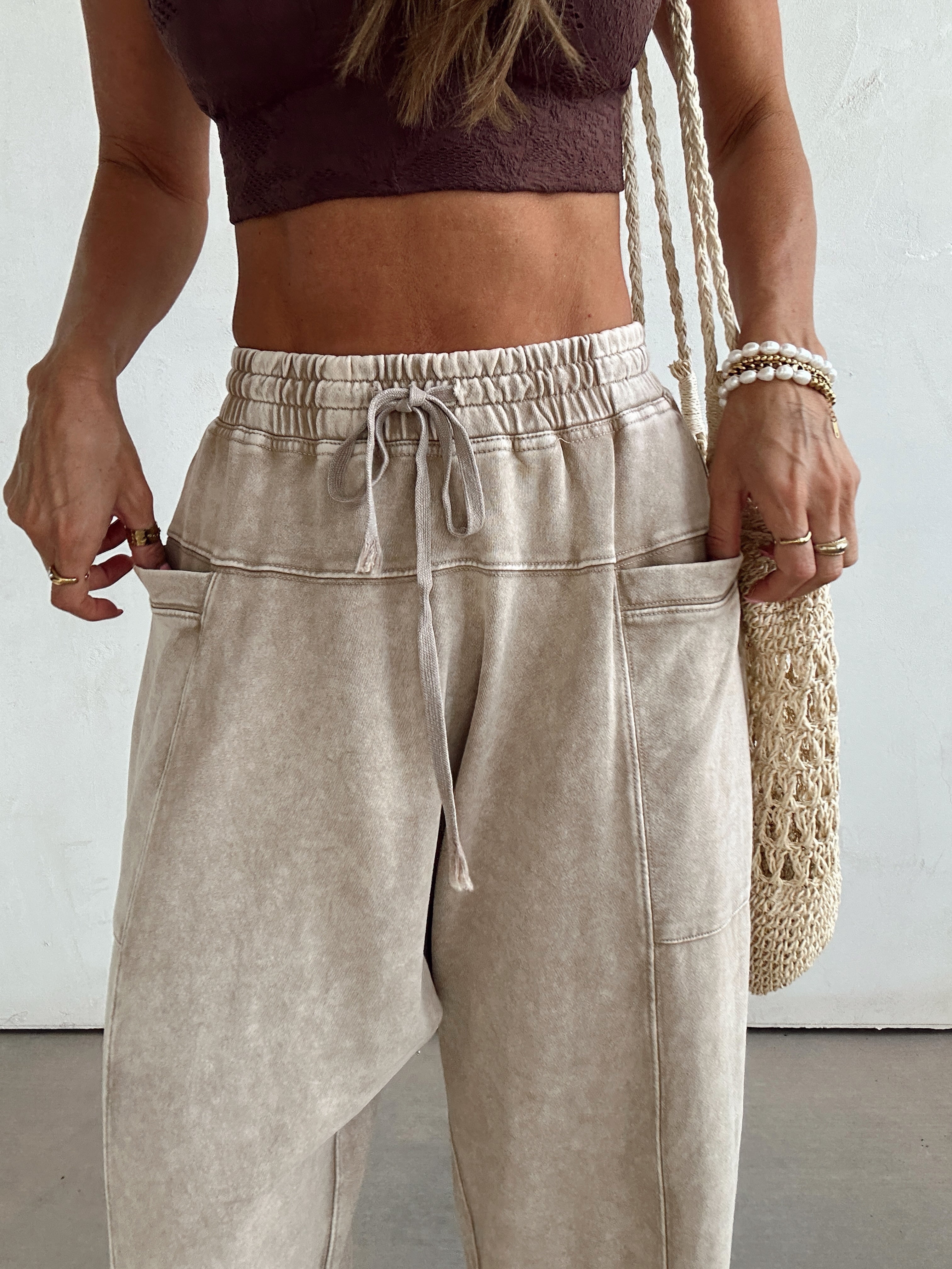 Cold Plunge Harem Pants//Mocha