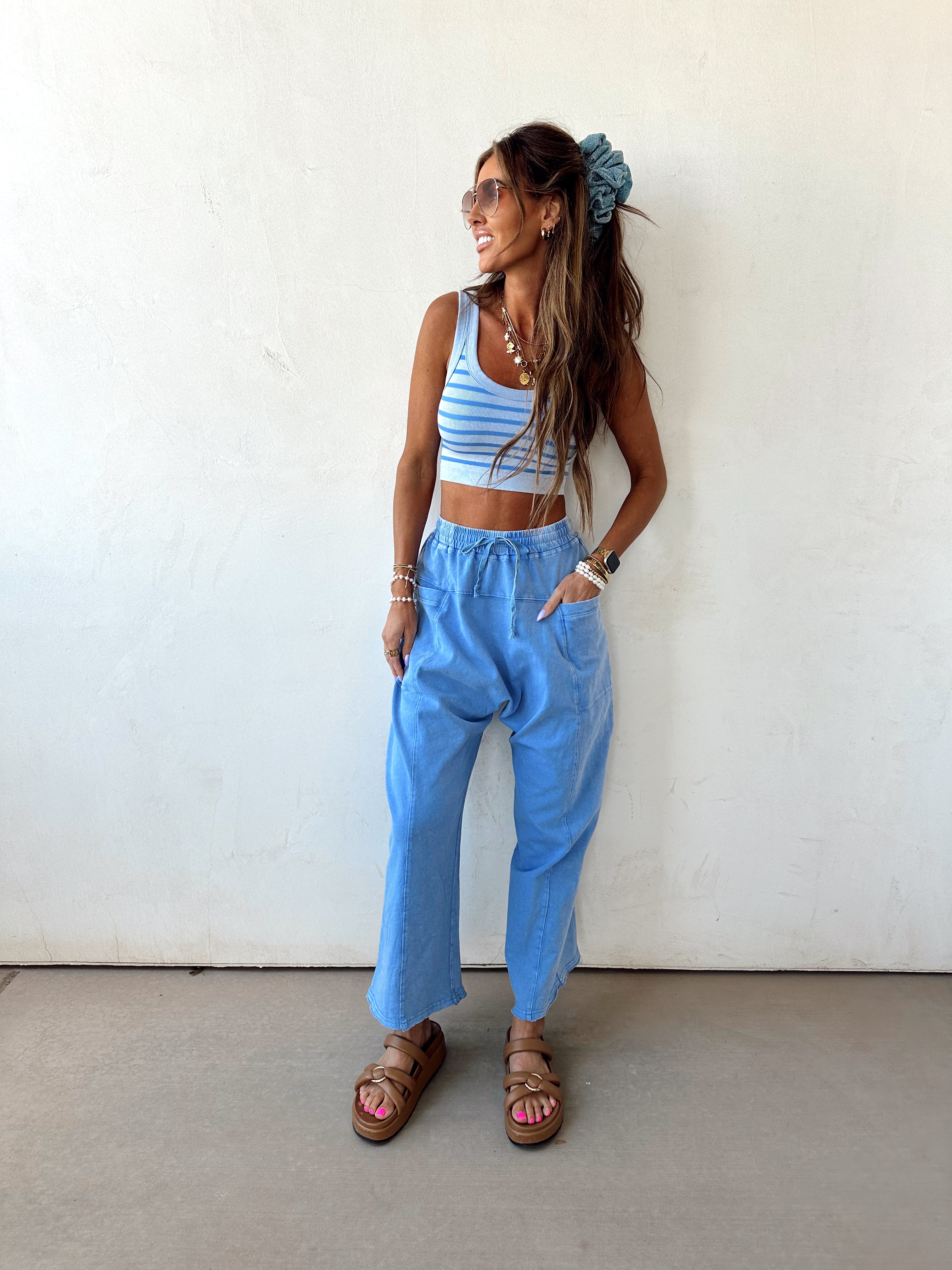 Cold Plunge Harem Pants//Blue