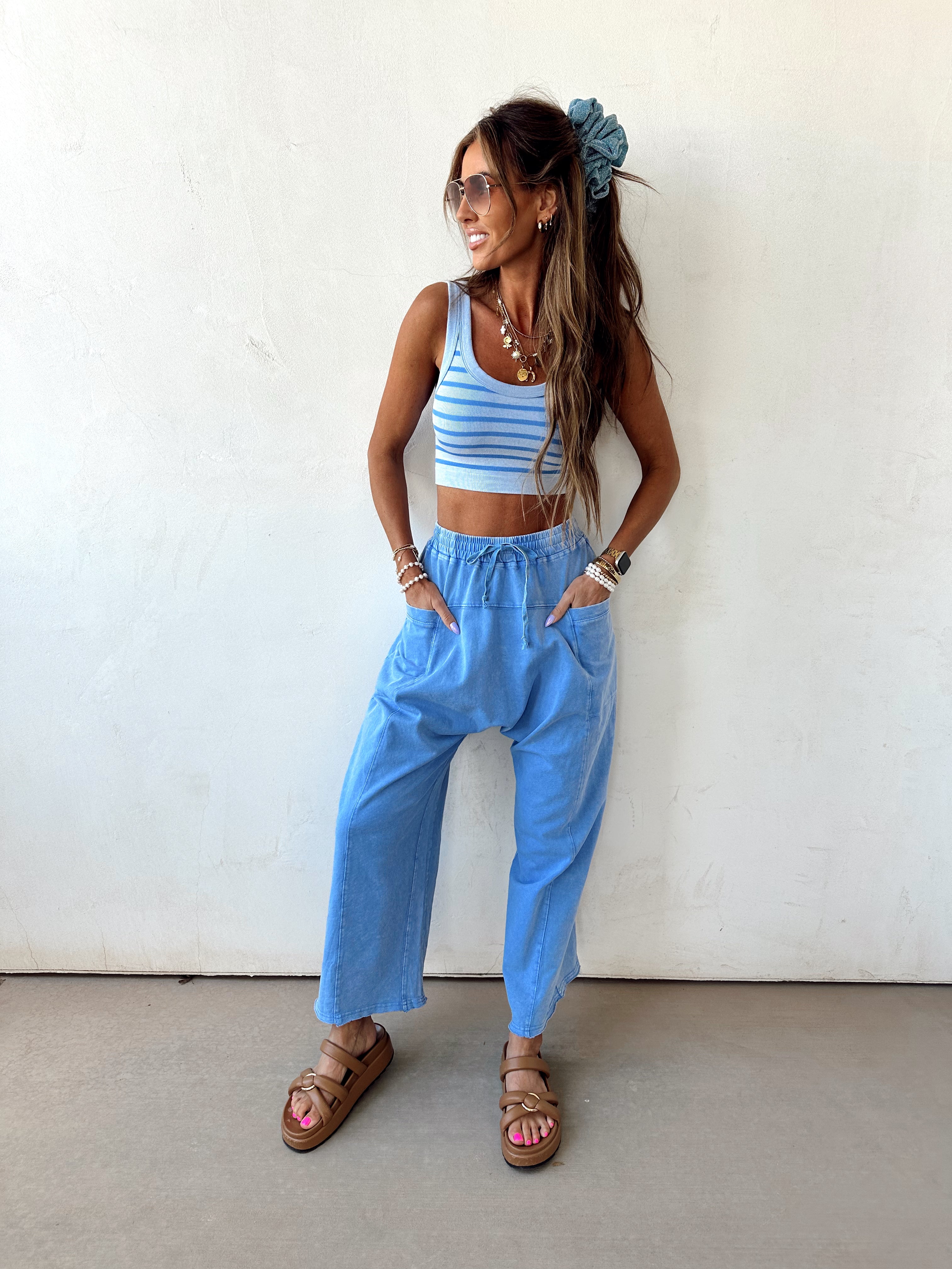 Cold Plunge Harem Pants//Blue