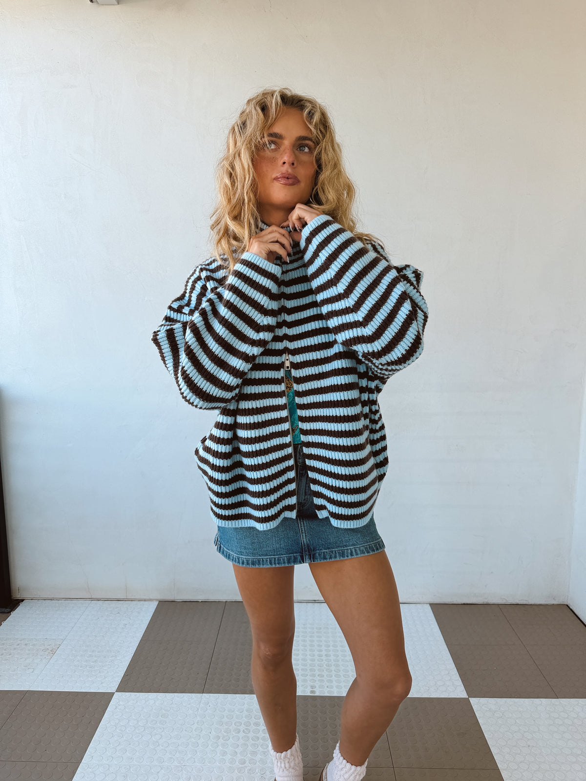 Zane Striped Zipup
