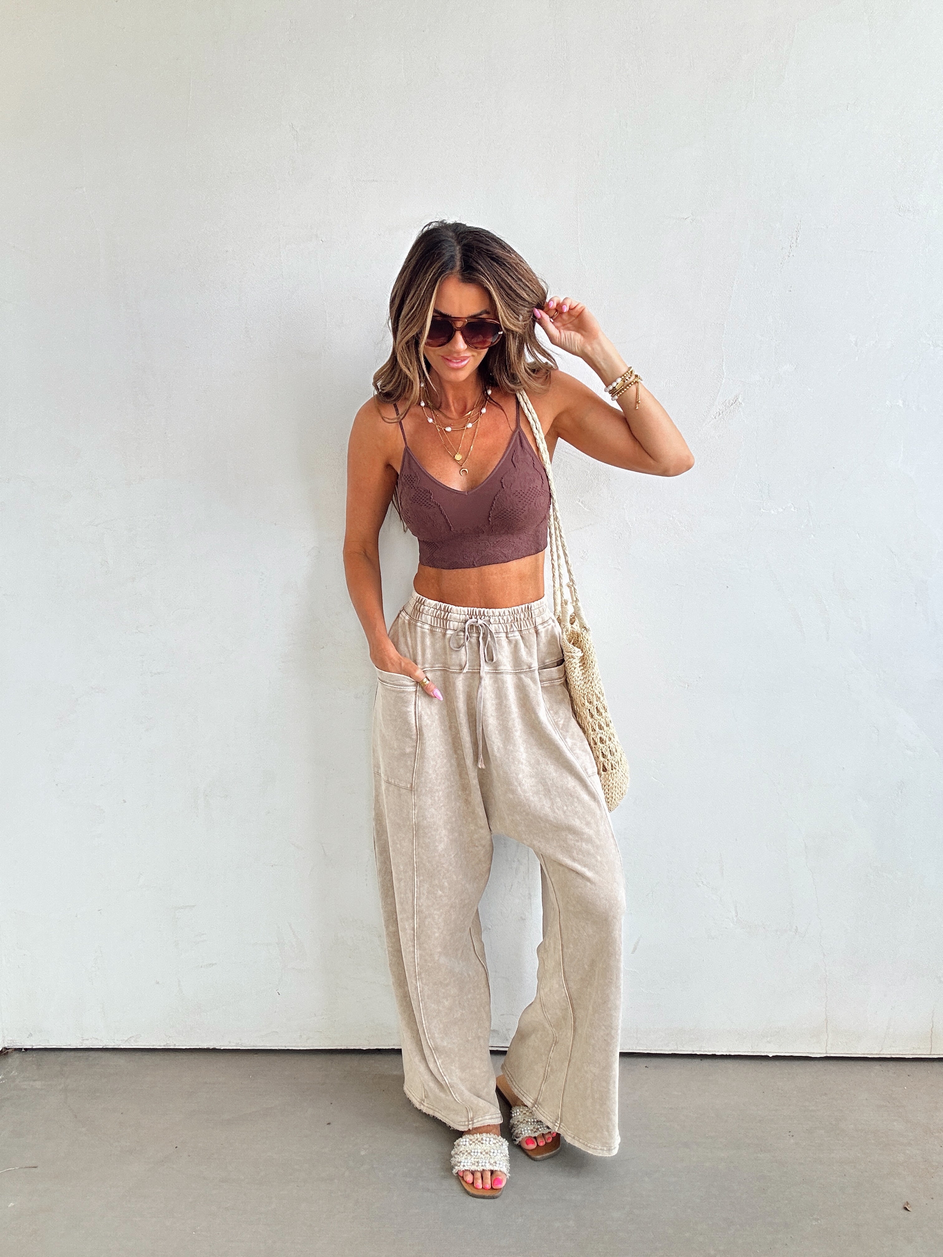 Cold Plunge Harem Pants//Mocha