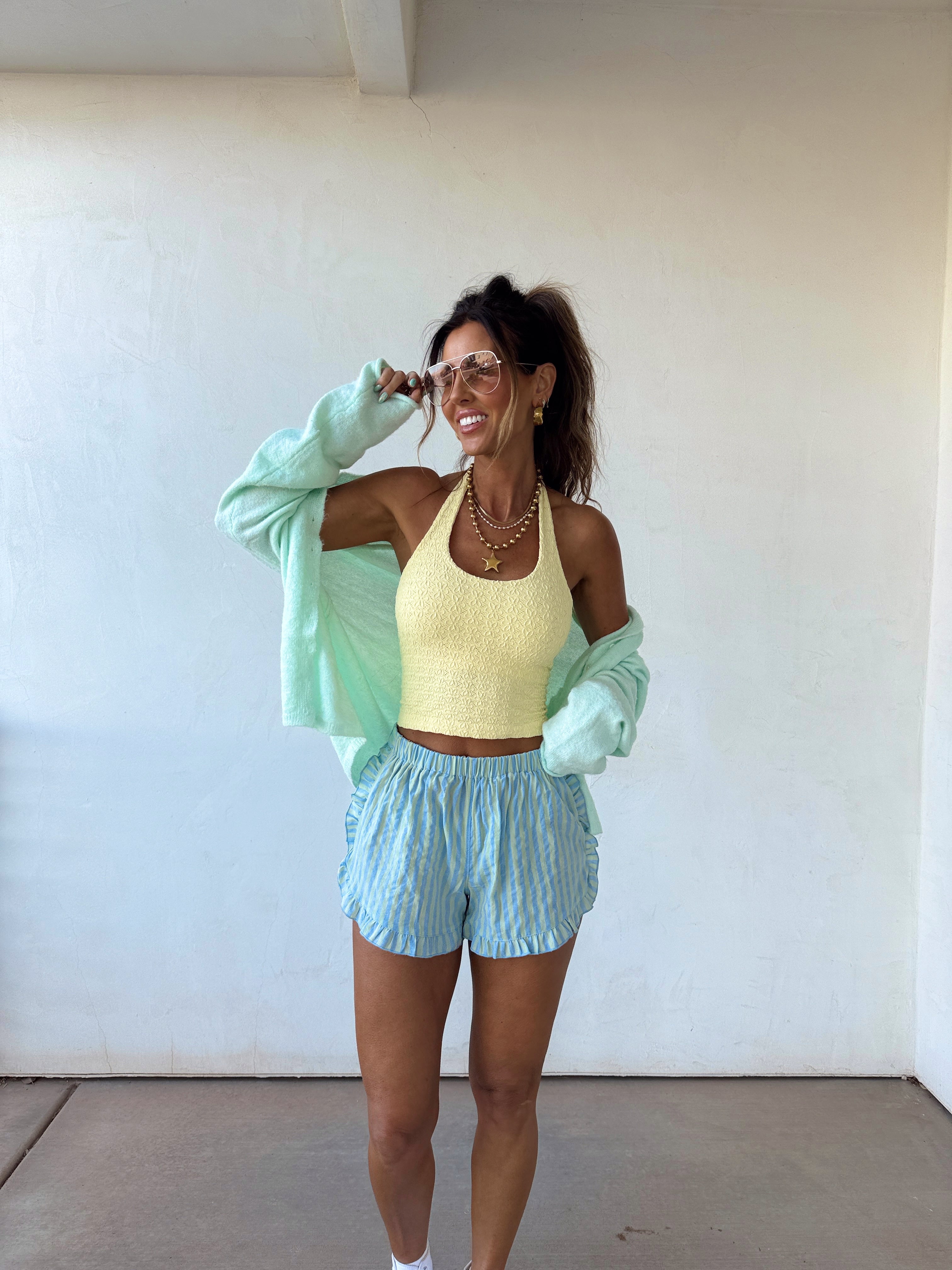 Frills and Thrills Stripped Shorts