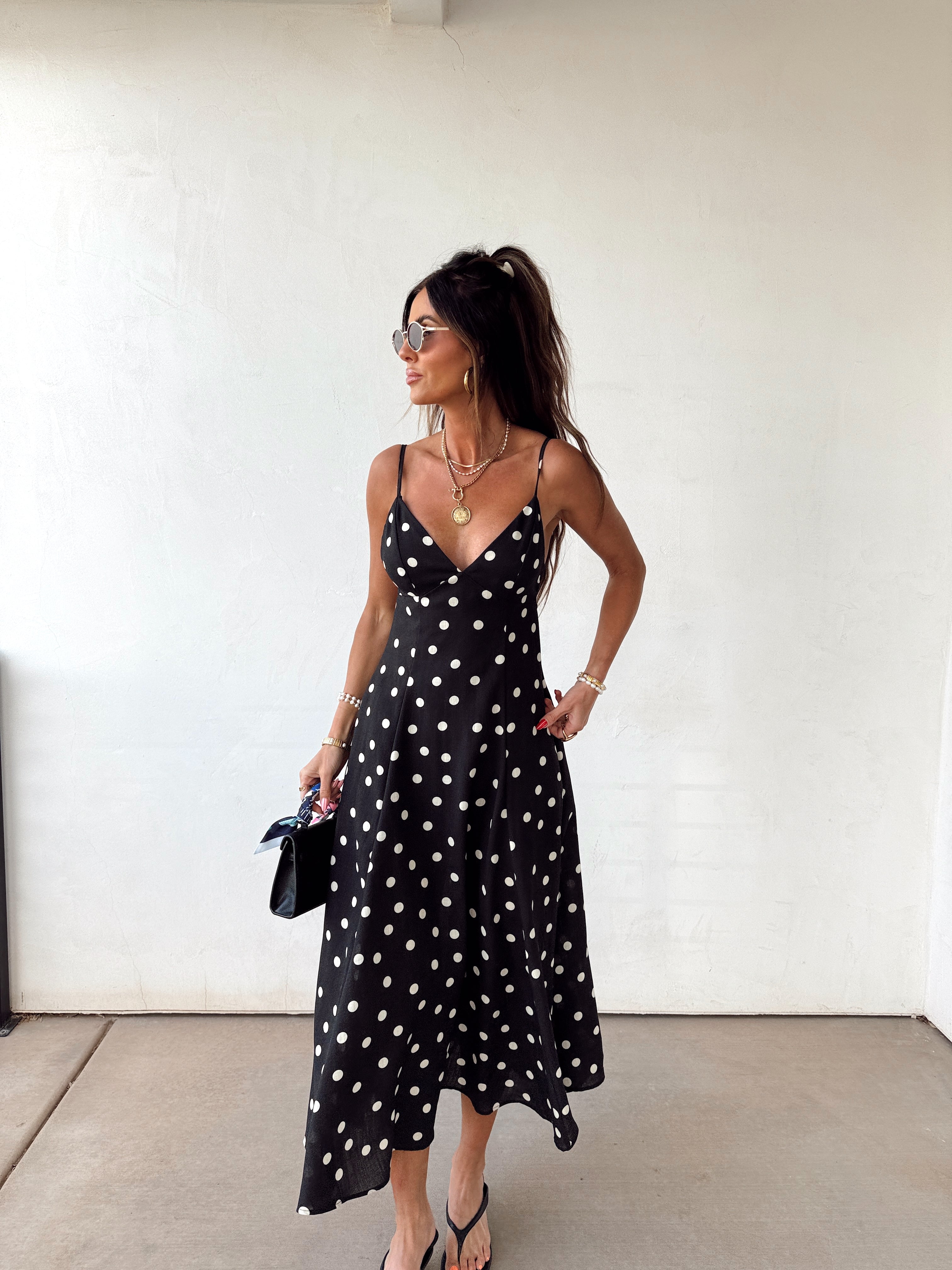 Midnight Polka Dress