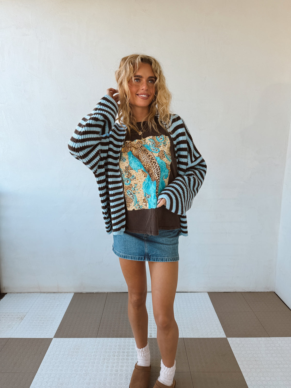 Aqua Leopard Tee