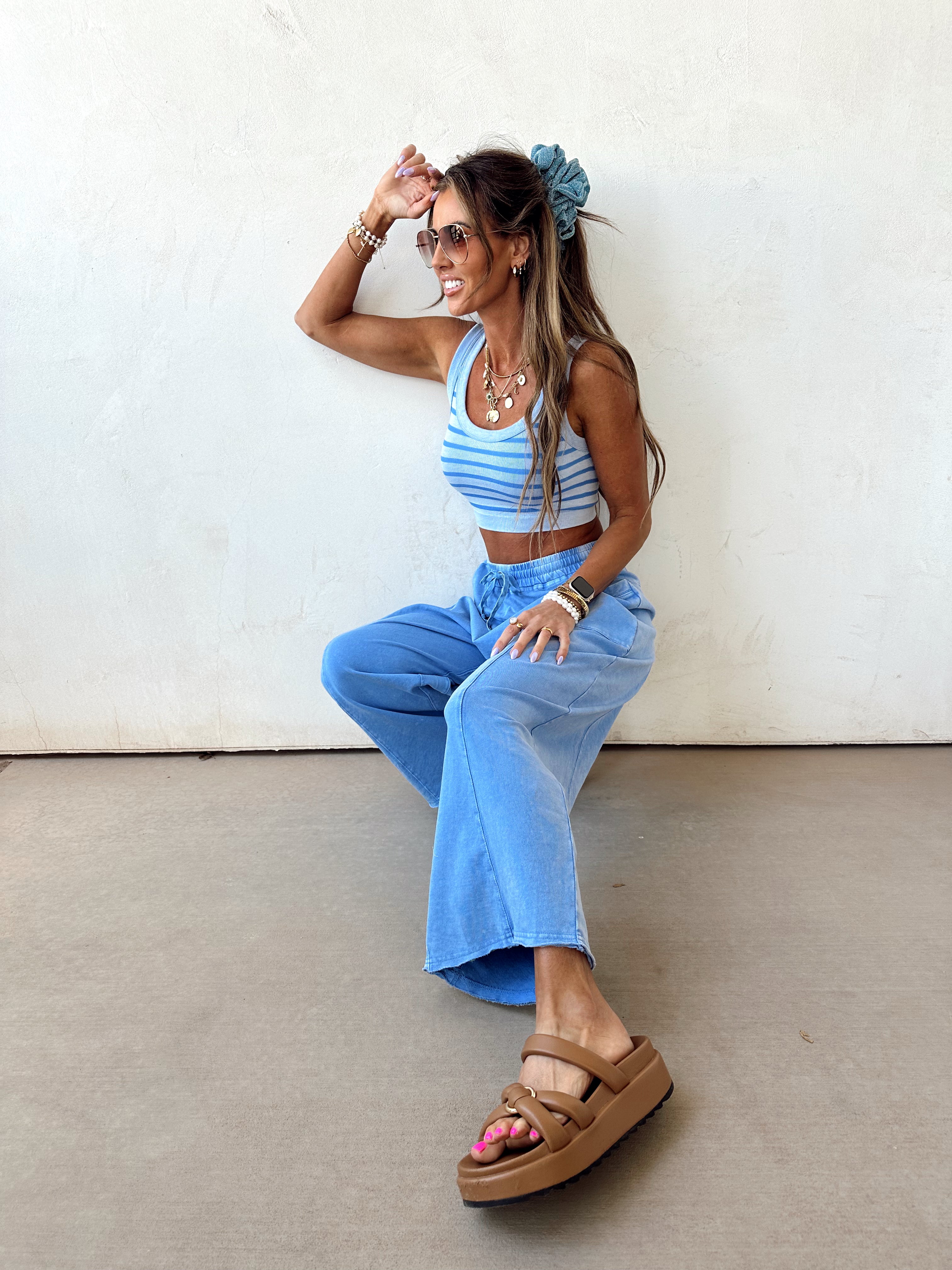 Cold Plunge Harem Pants//Blue