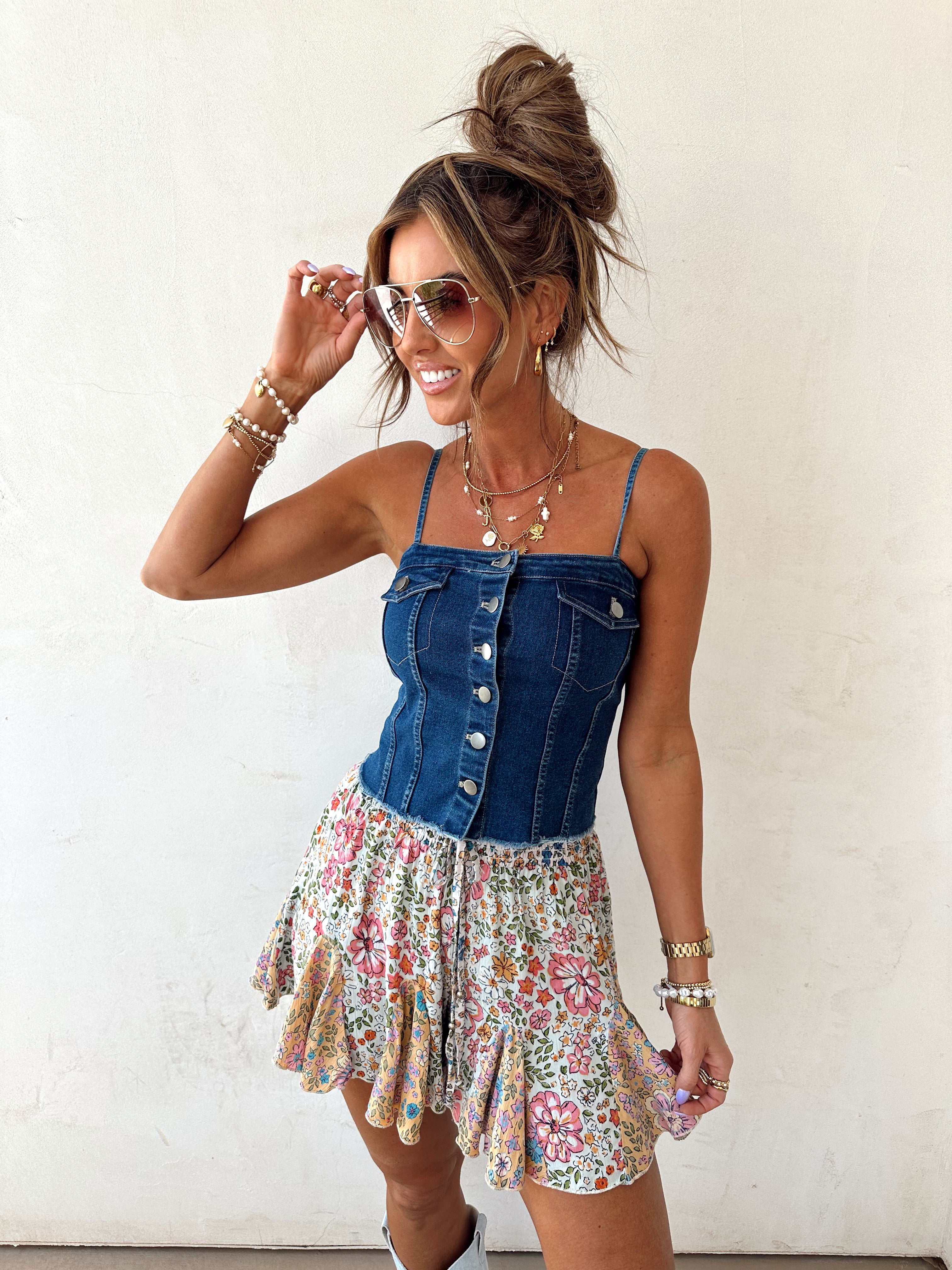 Sunlit Flowers Butterfly Skort