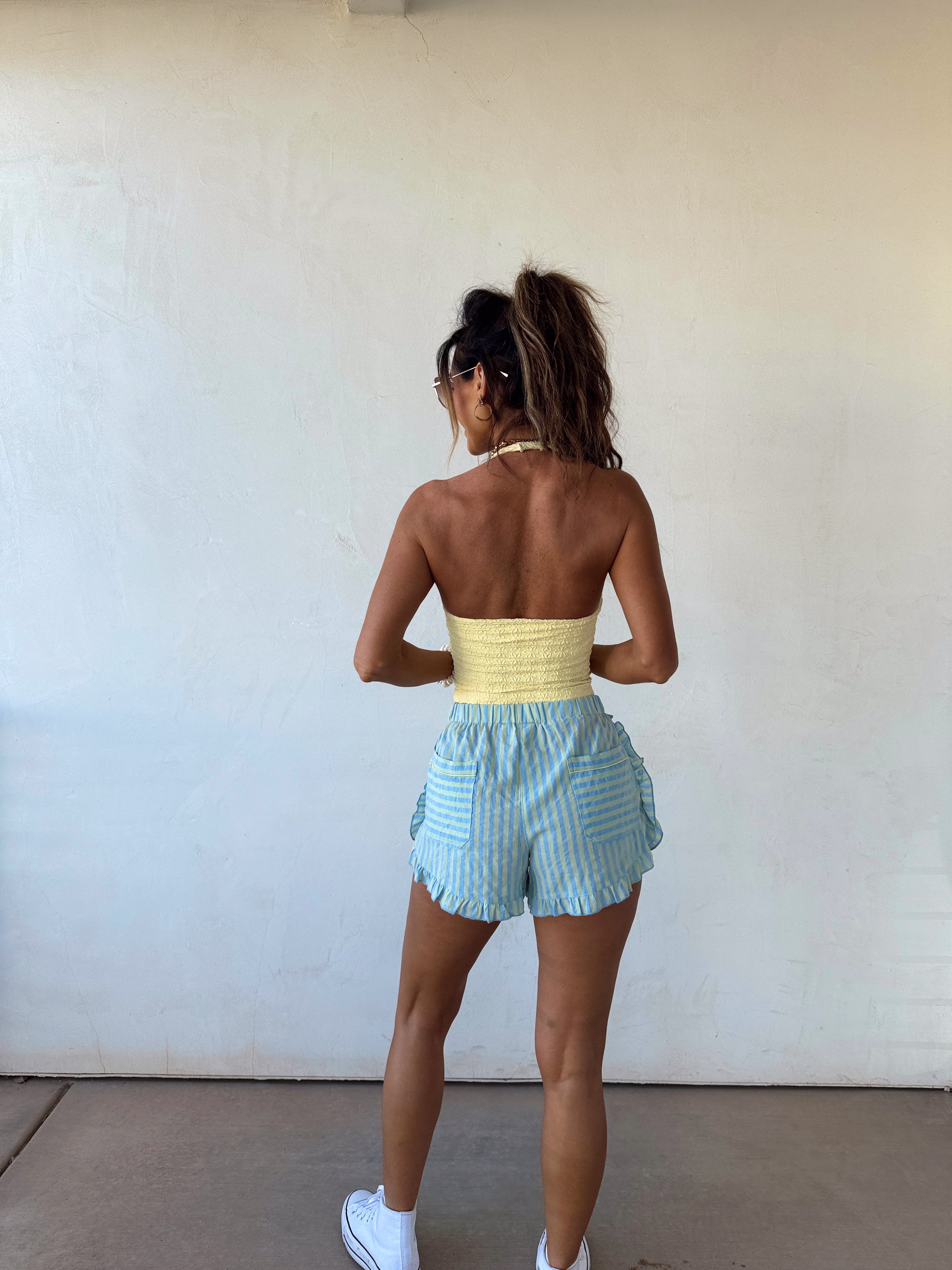 Frills and Thrills Stripped Shorts