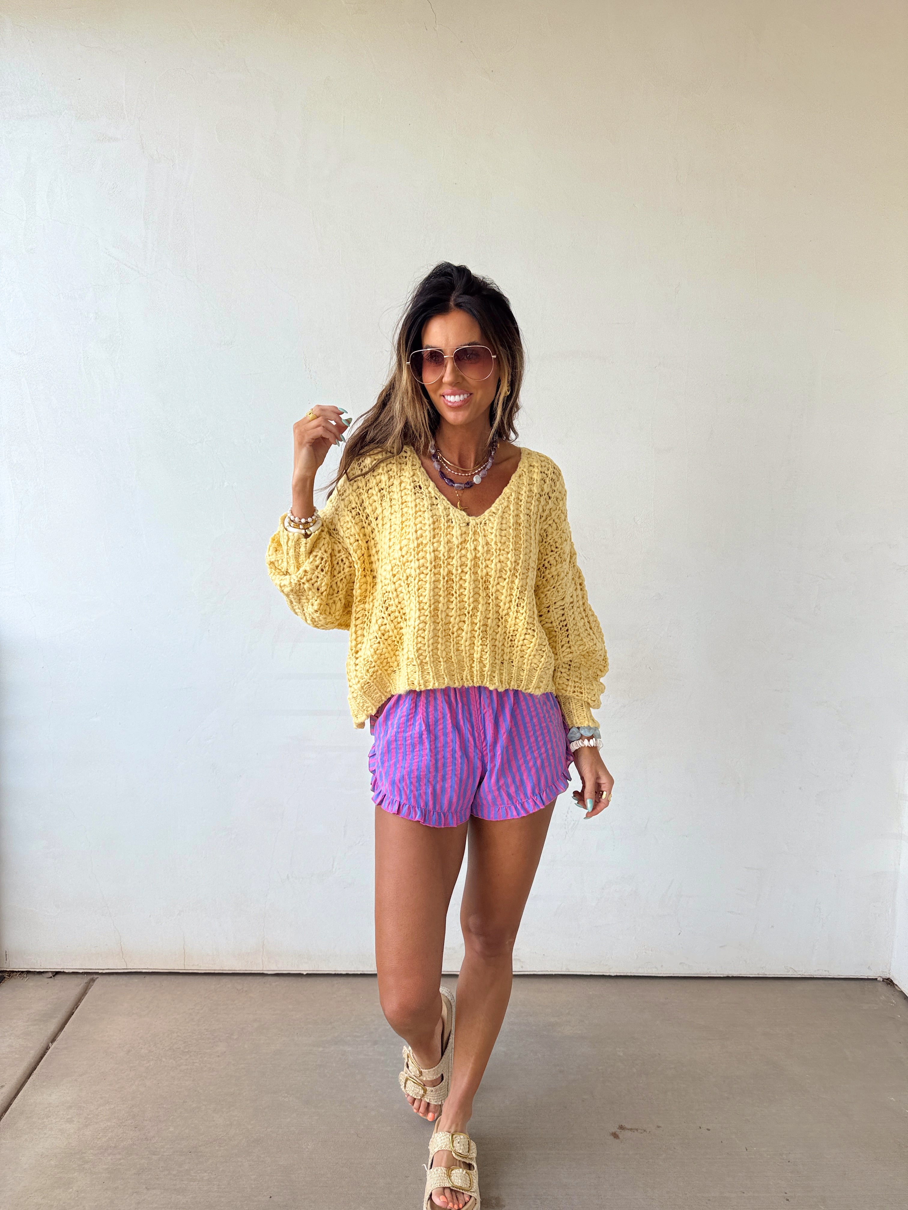 Frills and Thrills Stripped Shorts