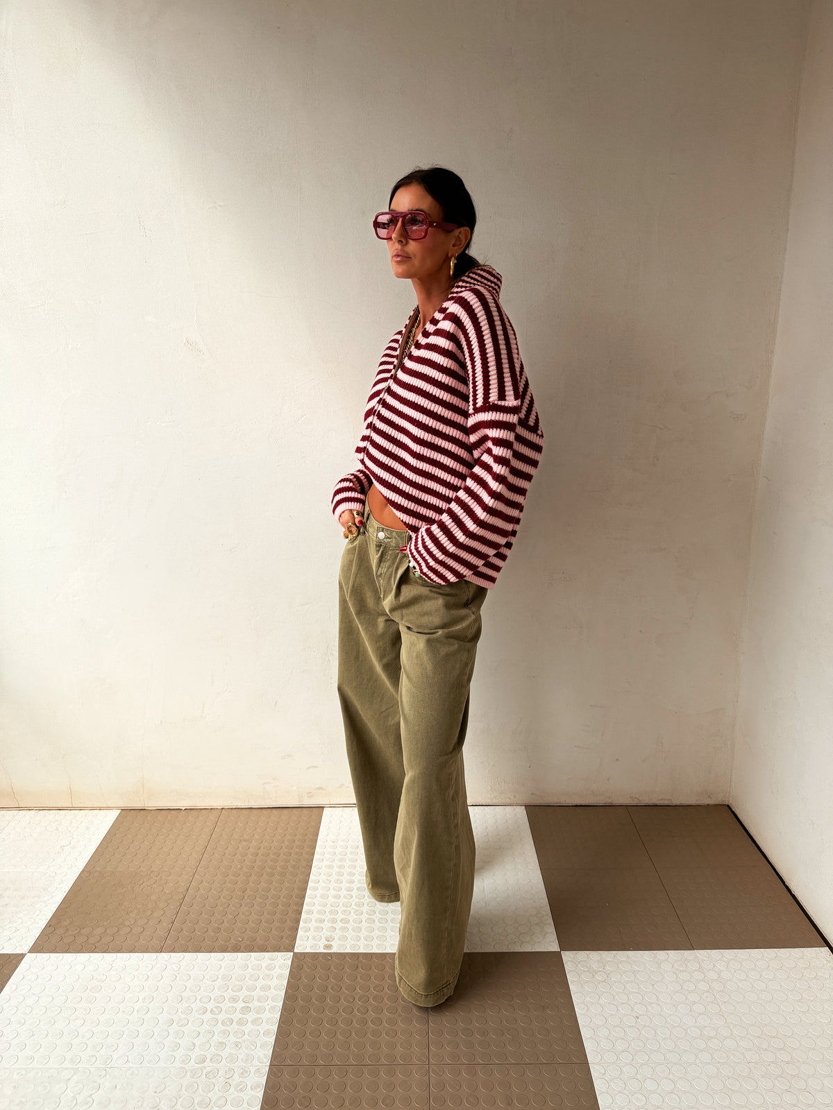 Zane Striped Zipup
