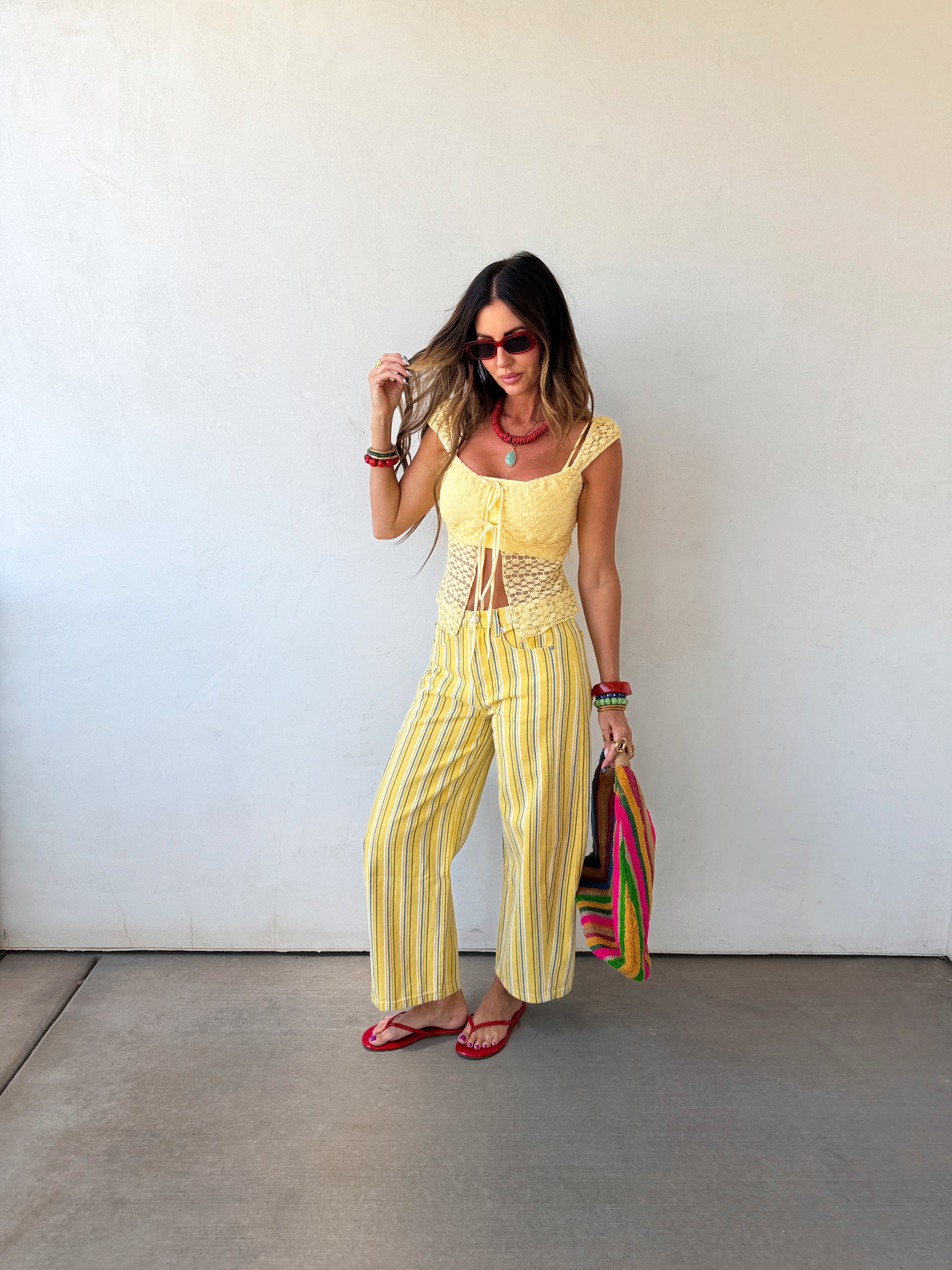 Sorrento Stripe Barrel Jeans