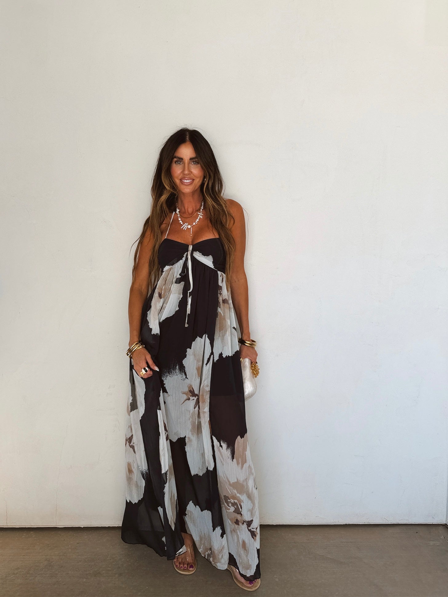 Shadow Bloom Maxi Dress