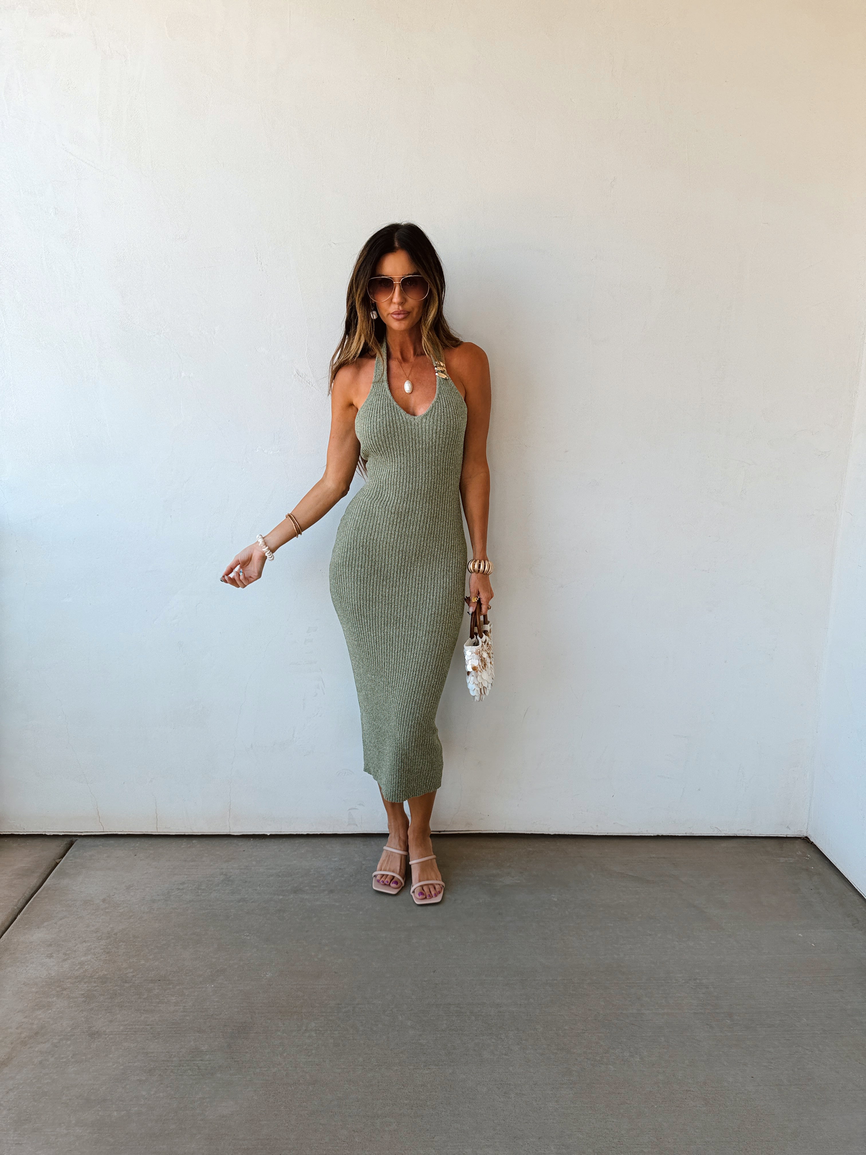 Olive Haven Halter Midi