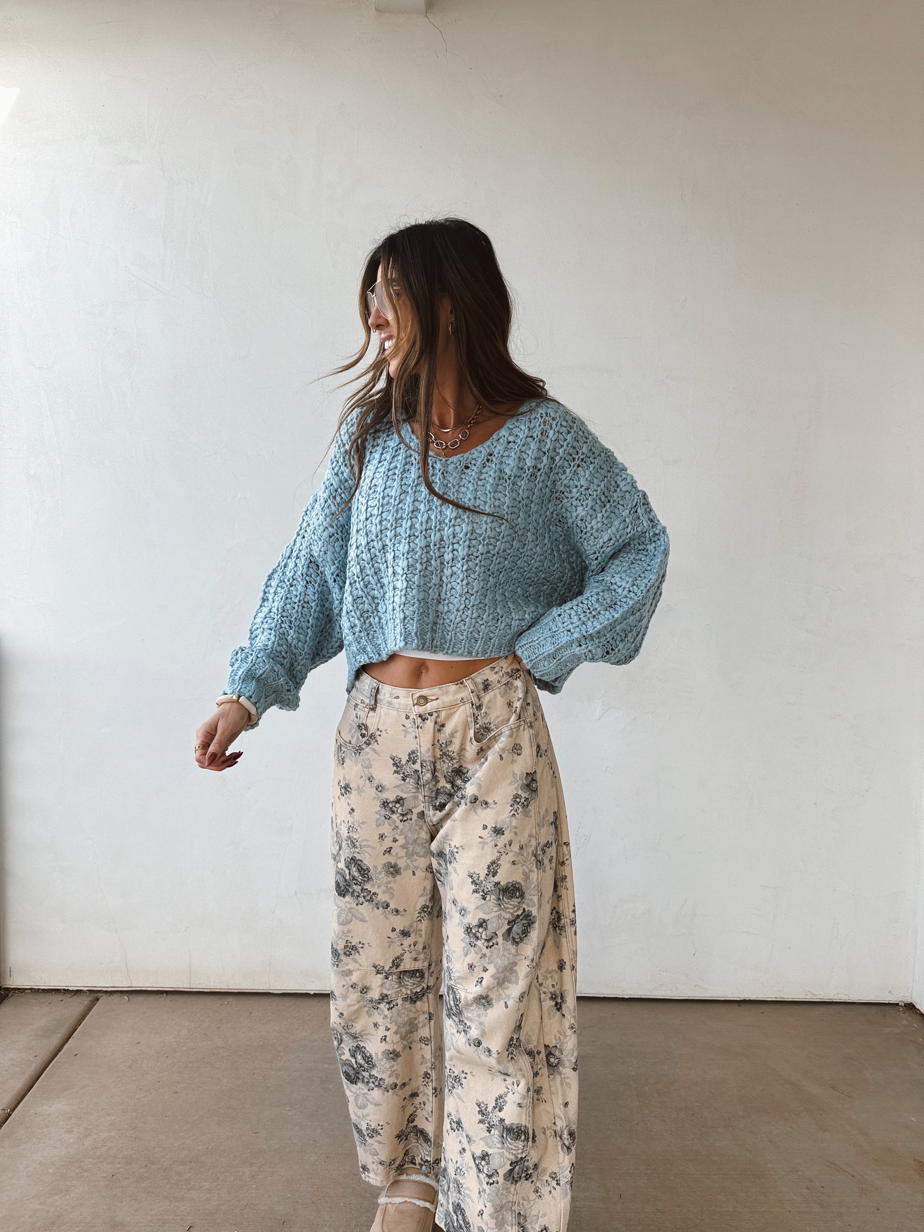 Winter Rose Barrel Jeans