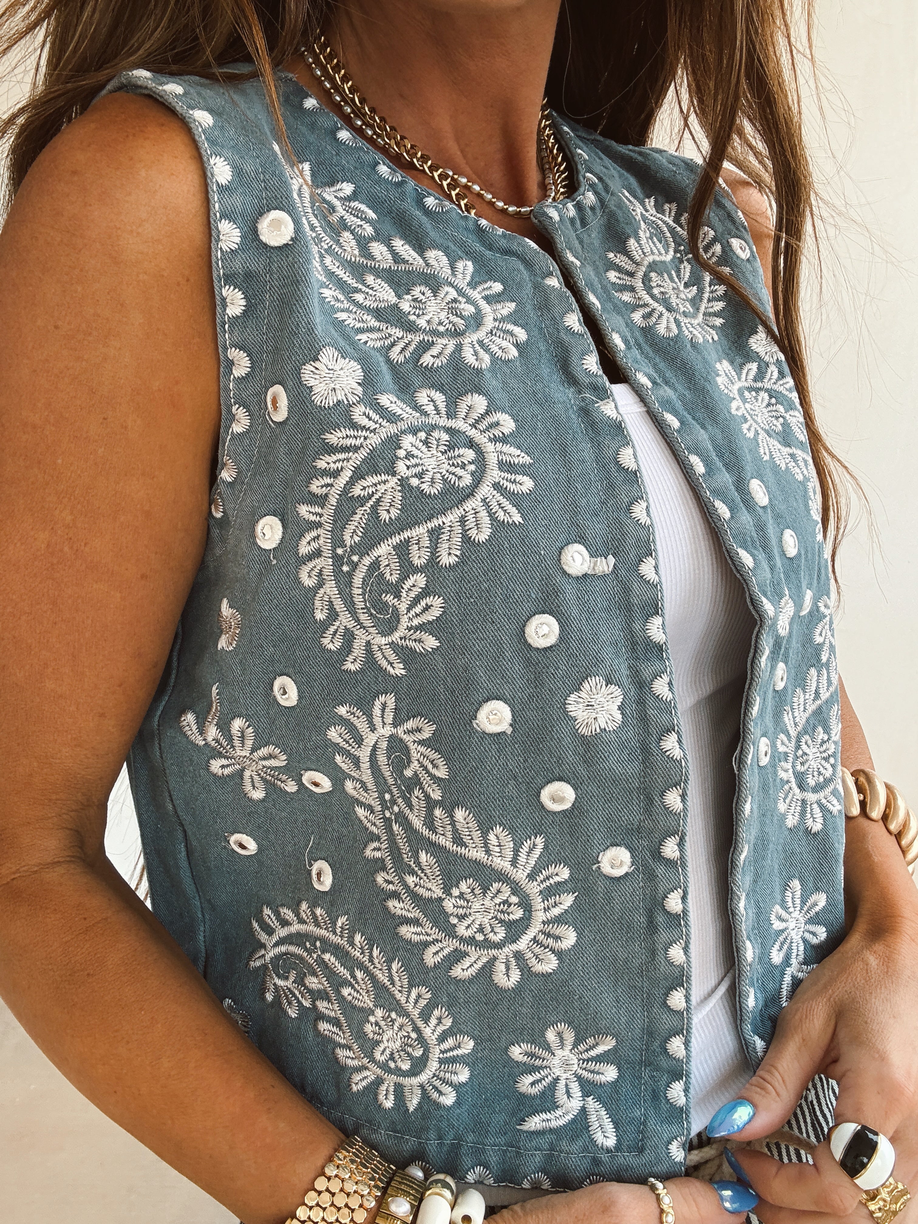 Shania Embroidered Vest