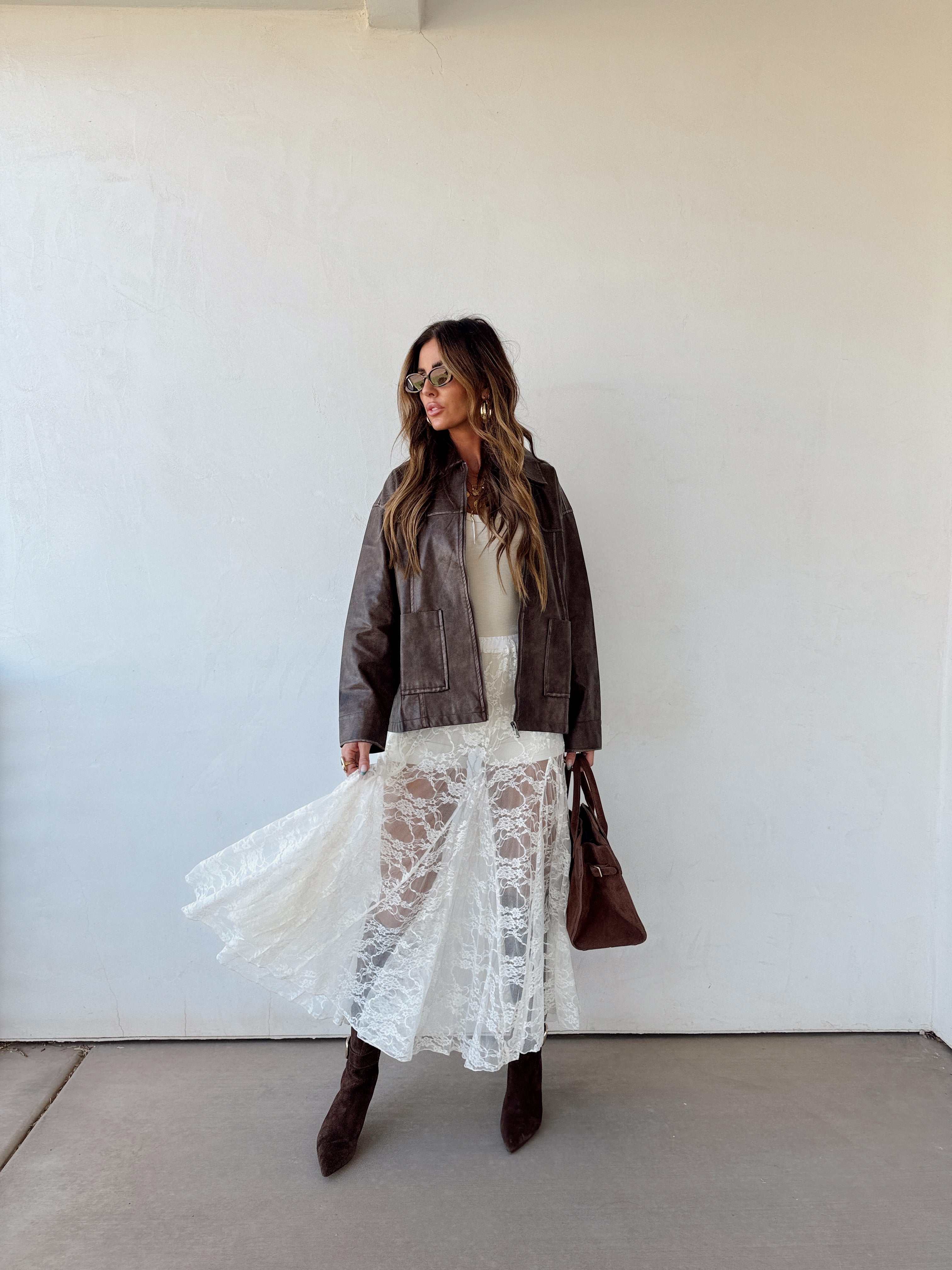 Caught You Looking Skirt// White