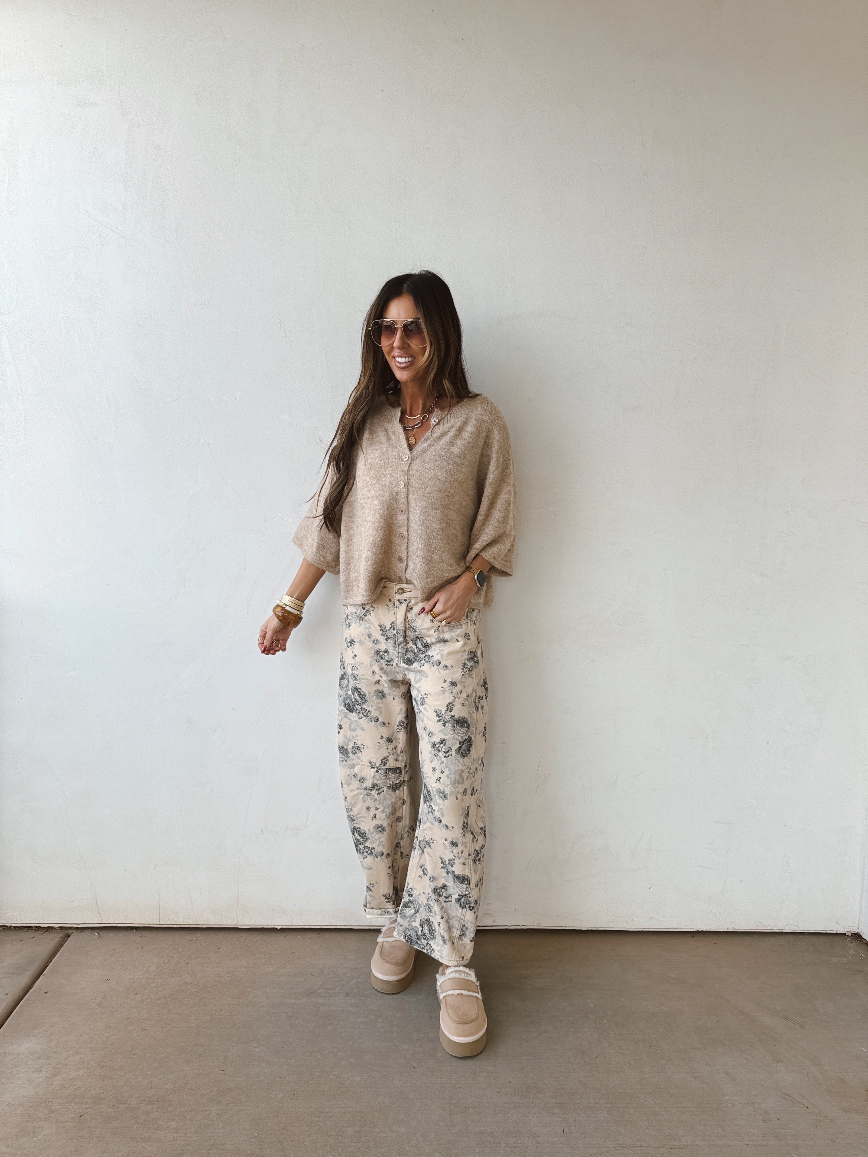 Winter Rose Barrel Jeans