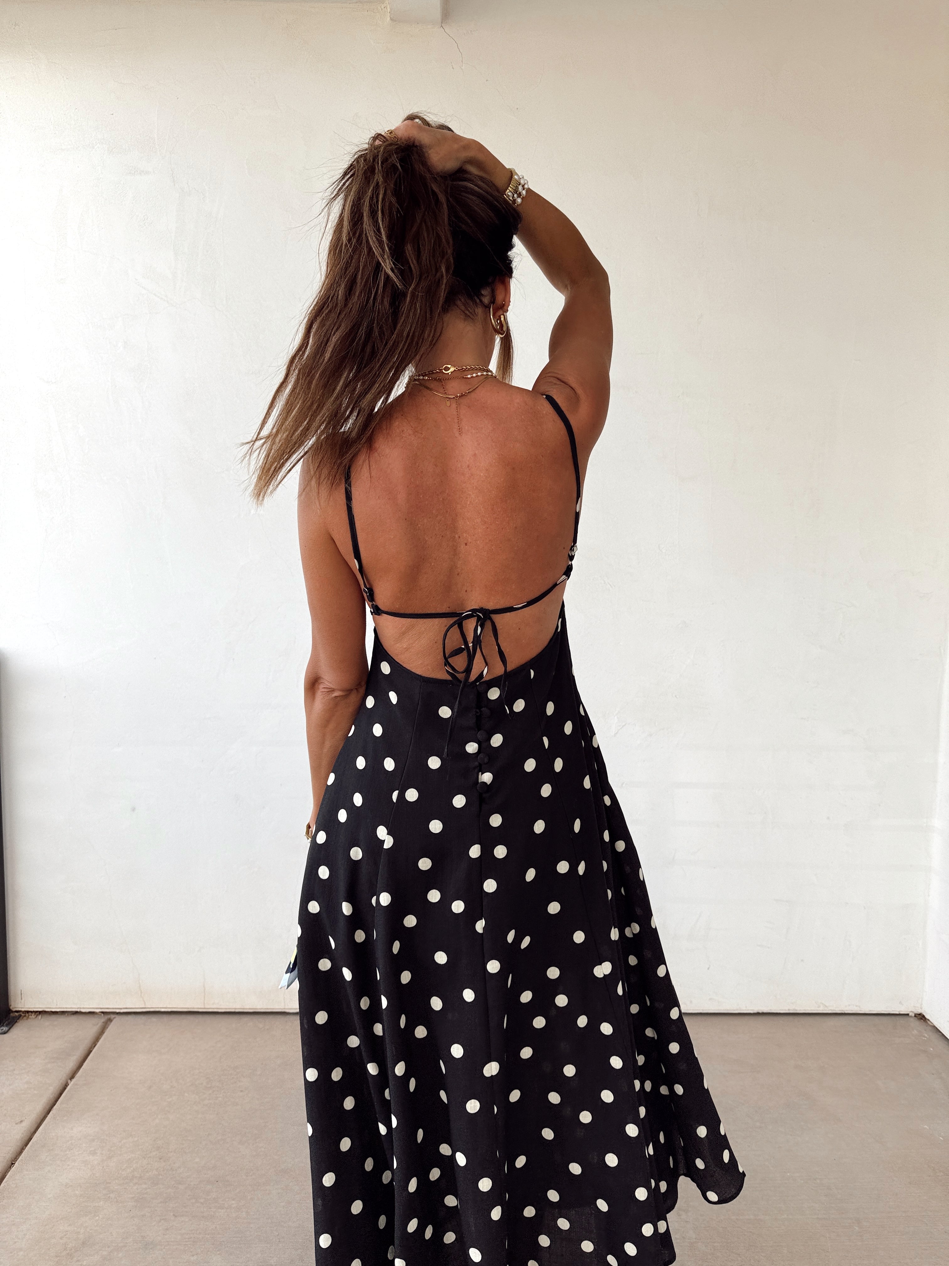 Midnight Polka Dress