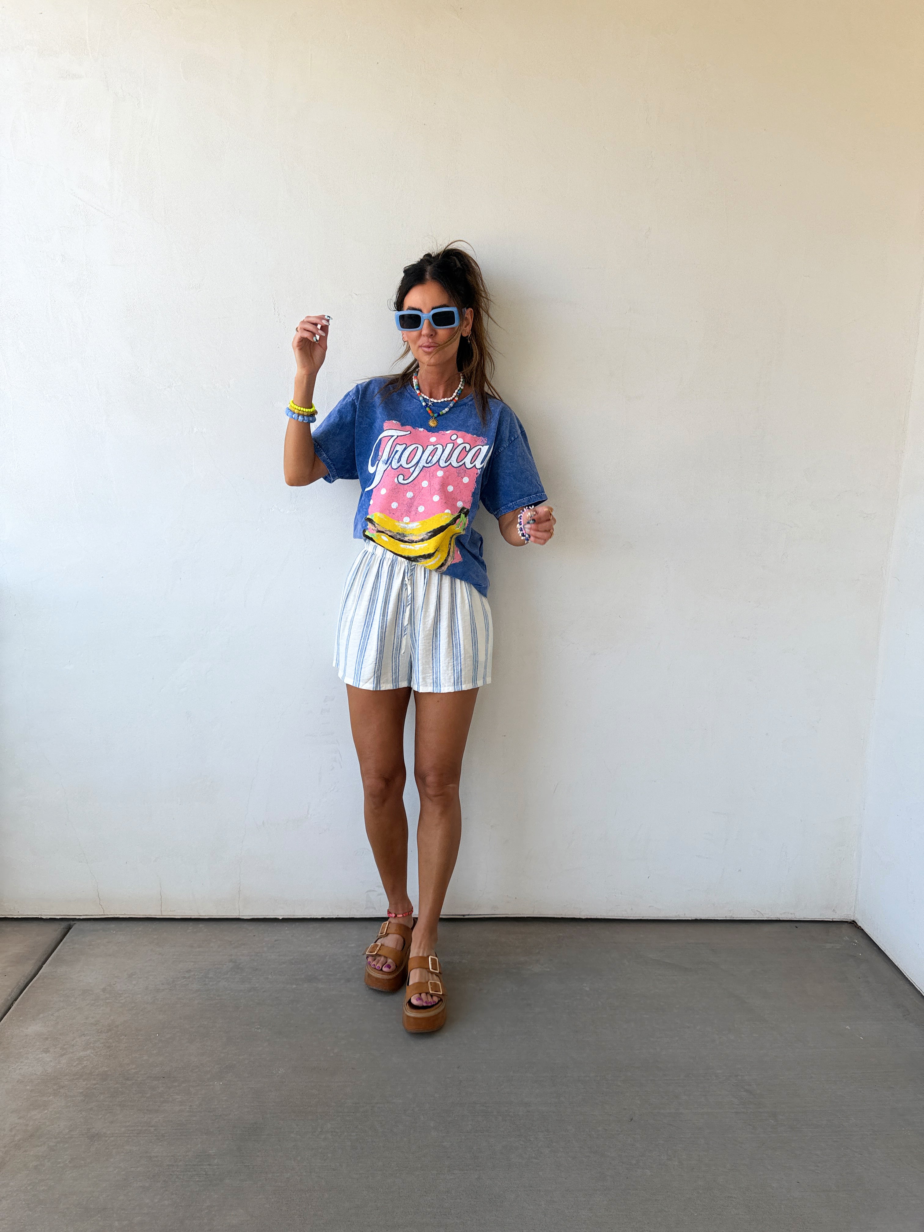 Saylor Stripe Linen Shorts