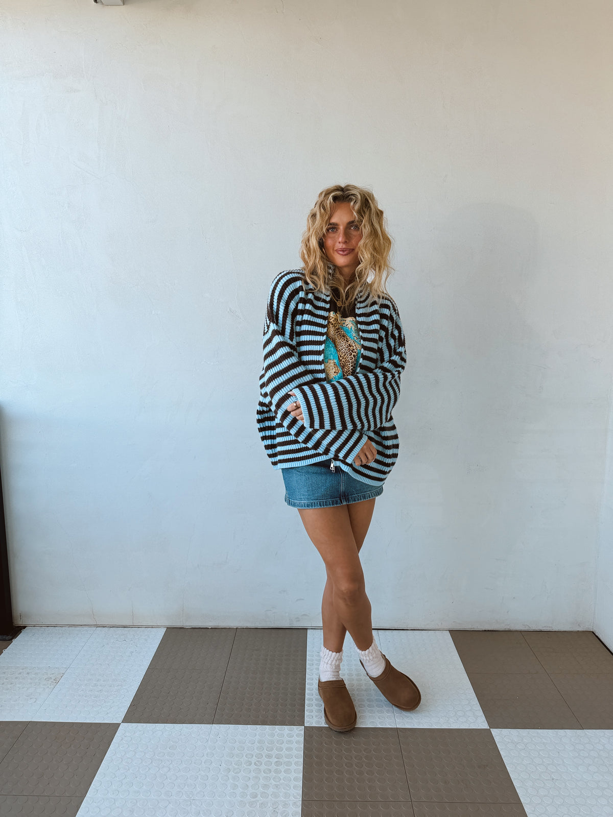 Zane Striped Zipup