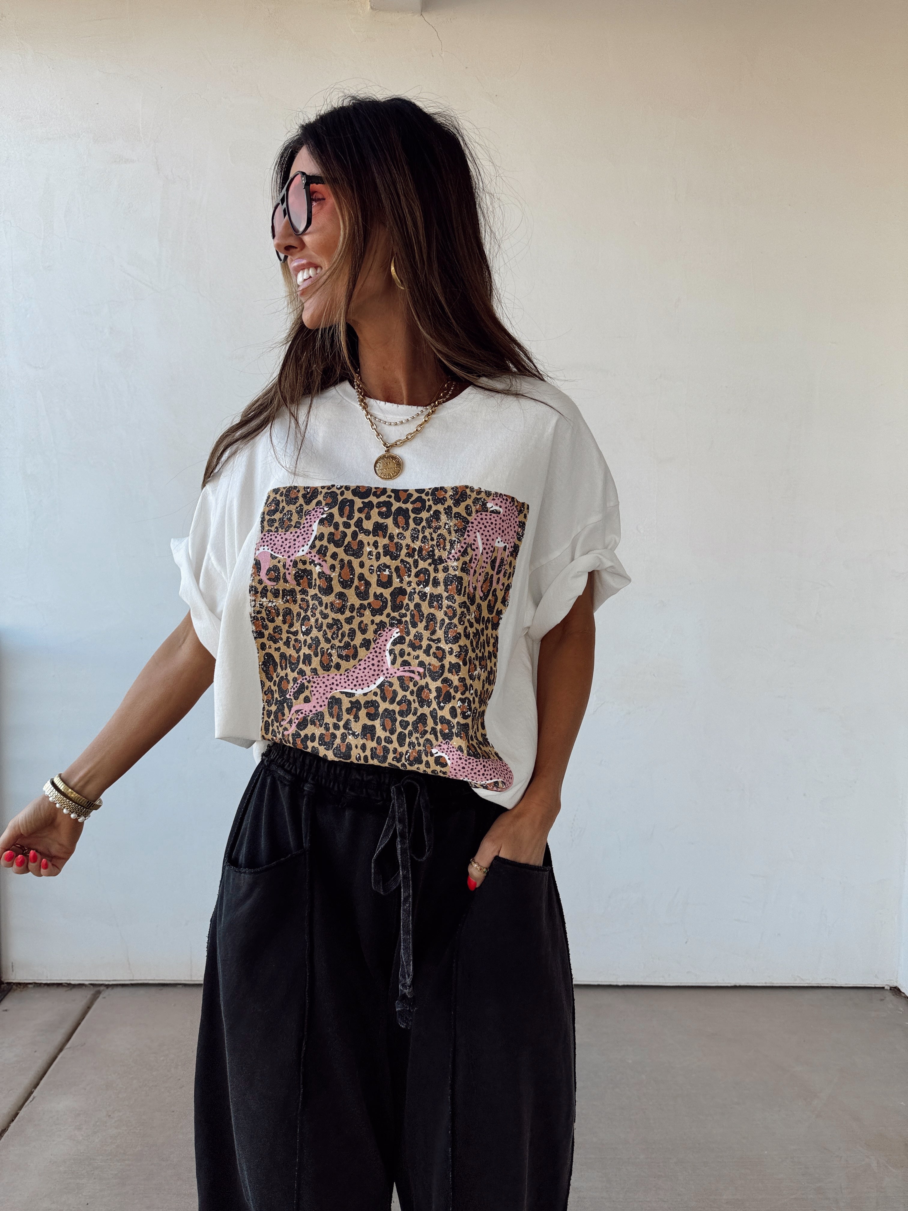 Pink Cheetah Graphic Tee