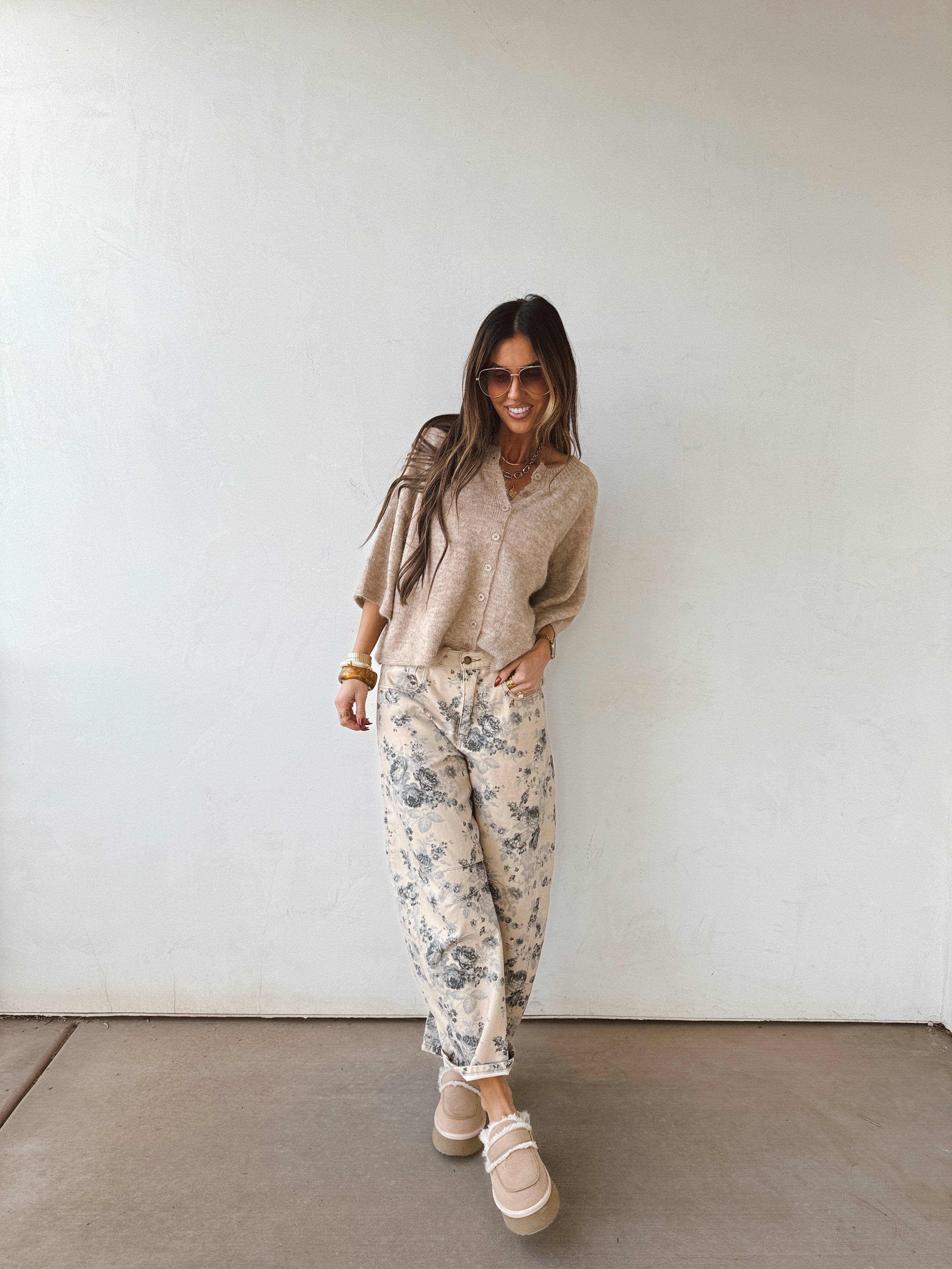 Winter Rose Barrel Jeans