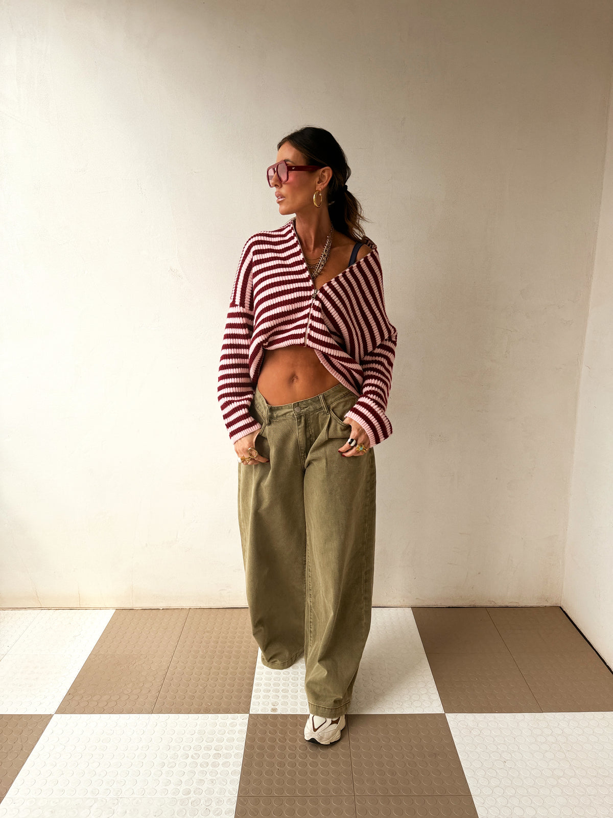Zane Striped Zipup