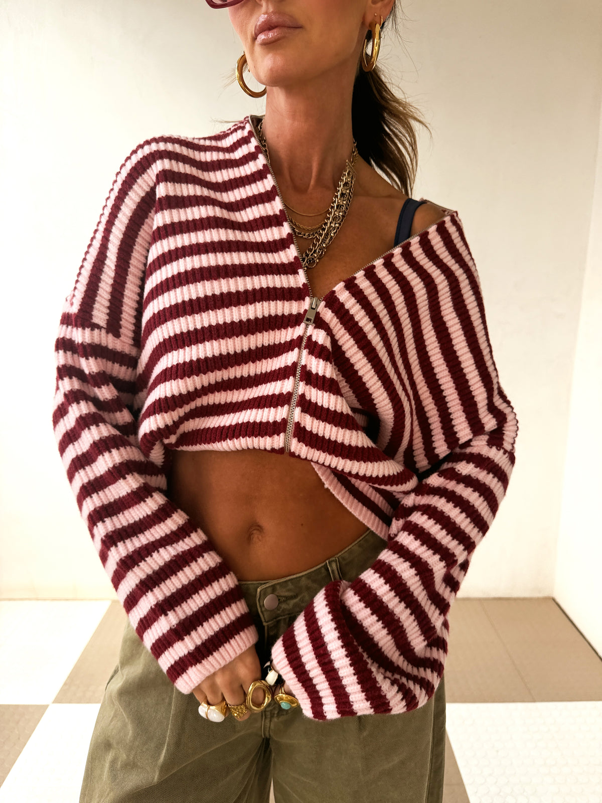 Zane Striped Zipup