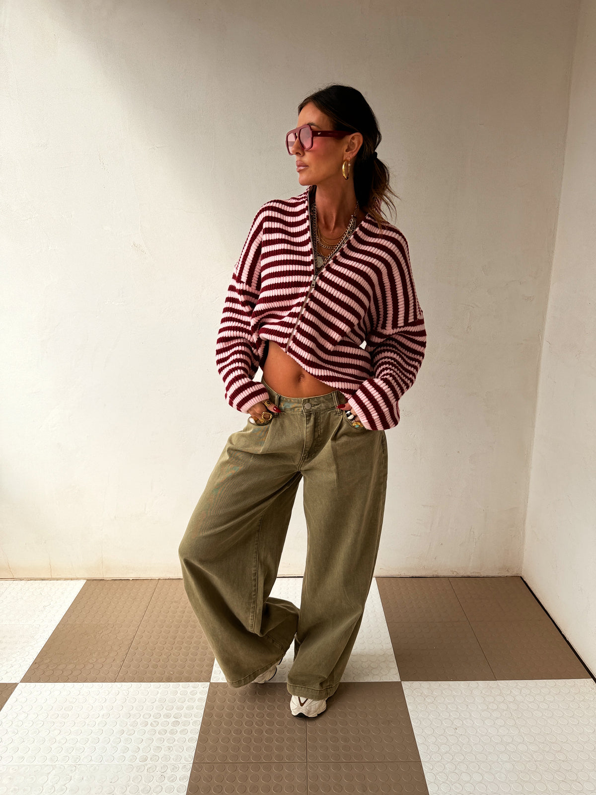 Zane Striped Zipup