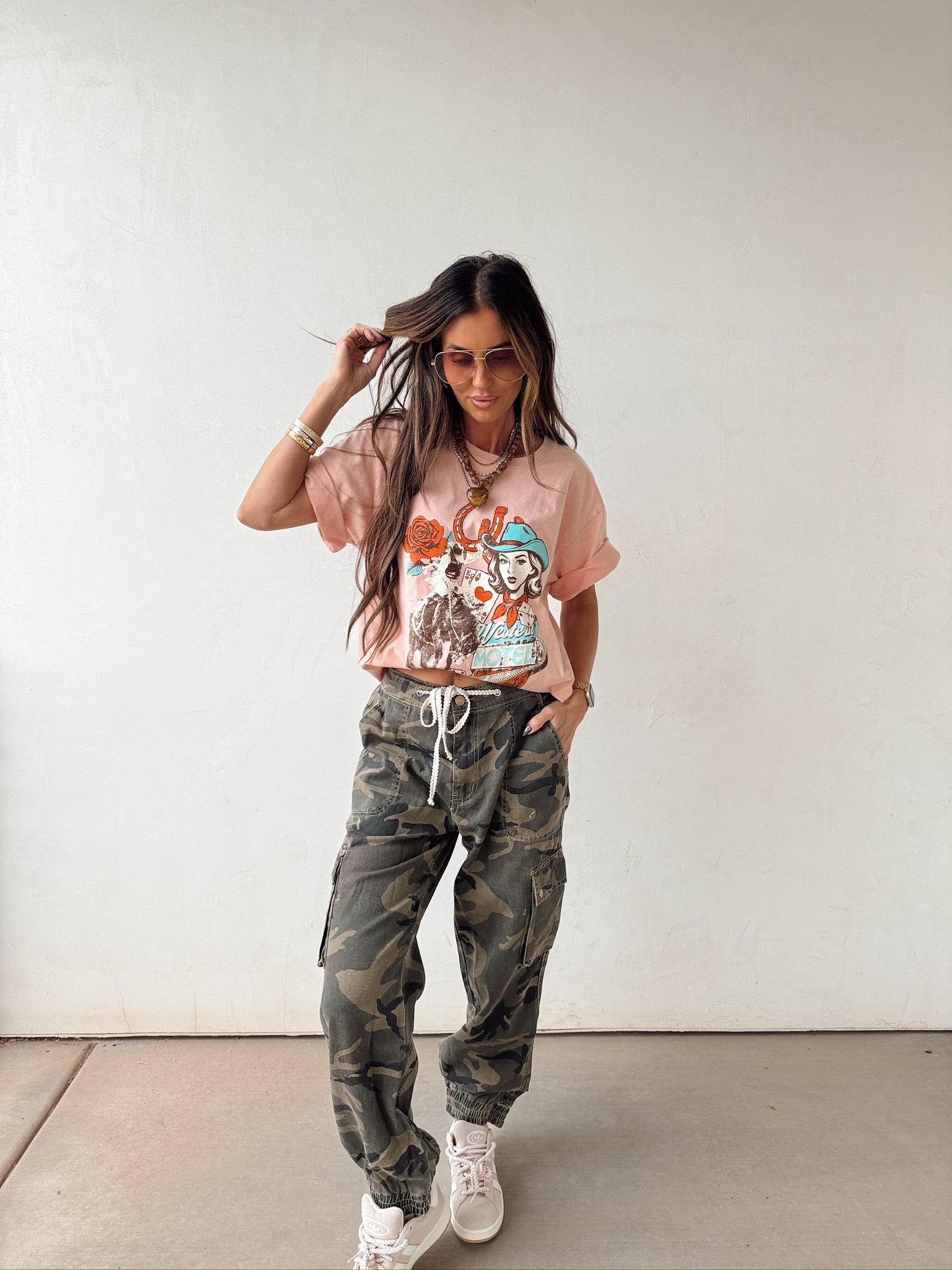 Vegas Lady Pink Graphic Tee