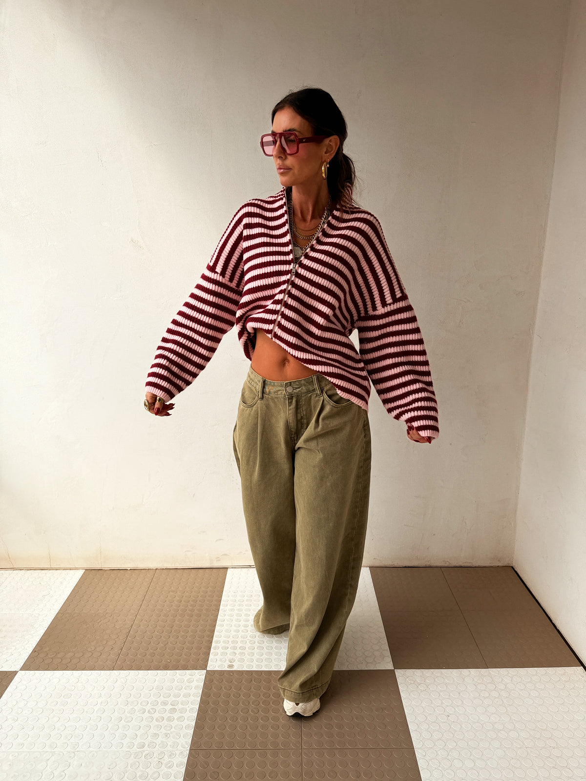 Zane Striped Zipup