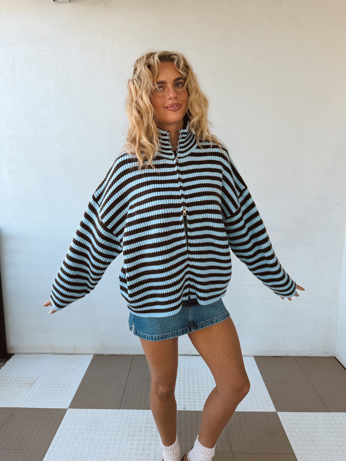 Zane Striped Zipup