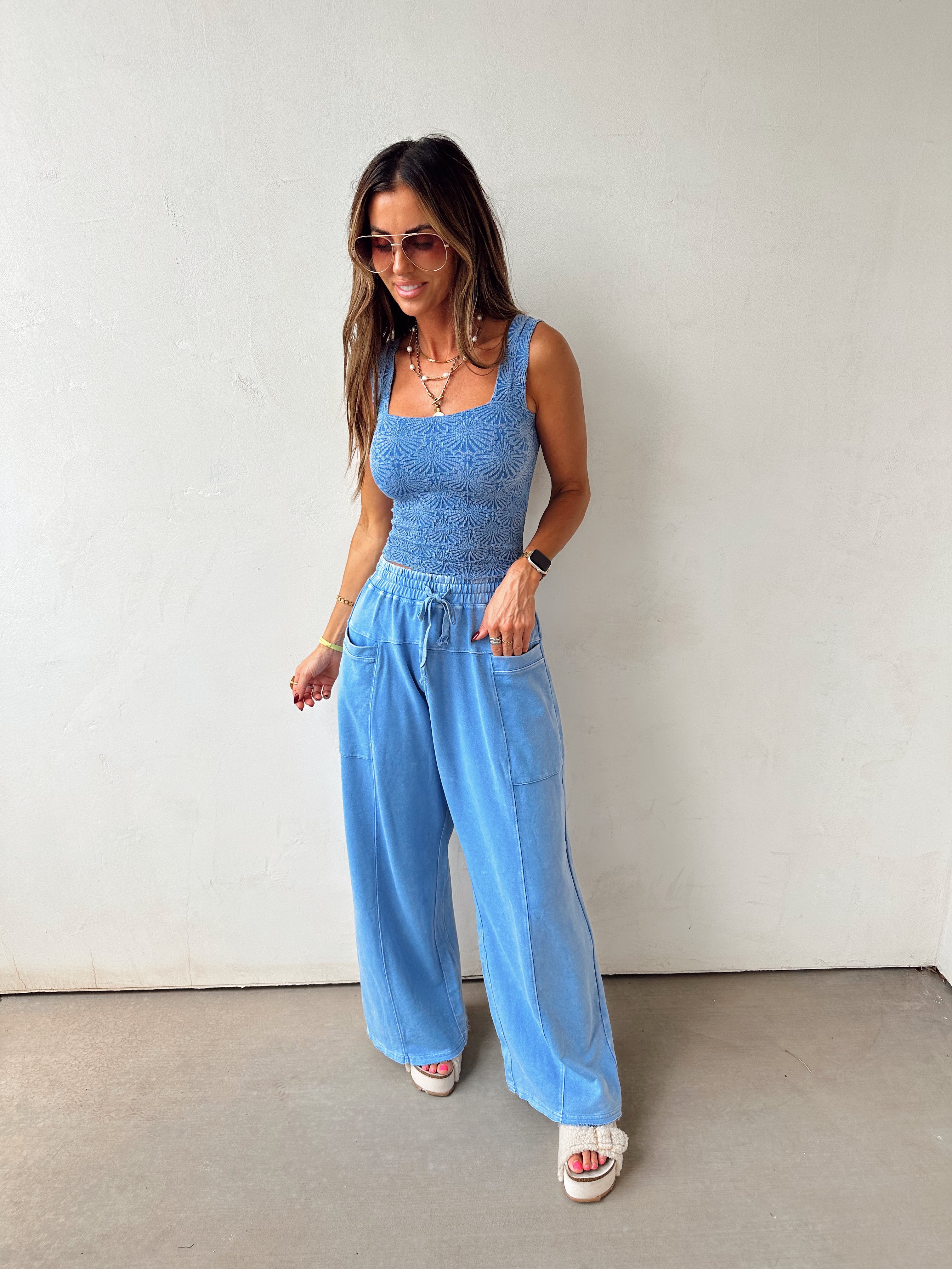 Cold Plunge Harem Pants//Blue