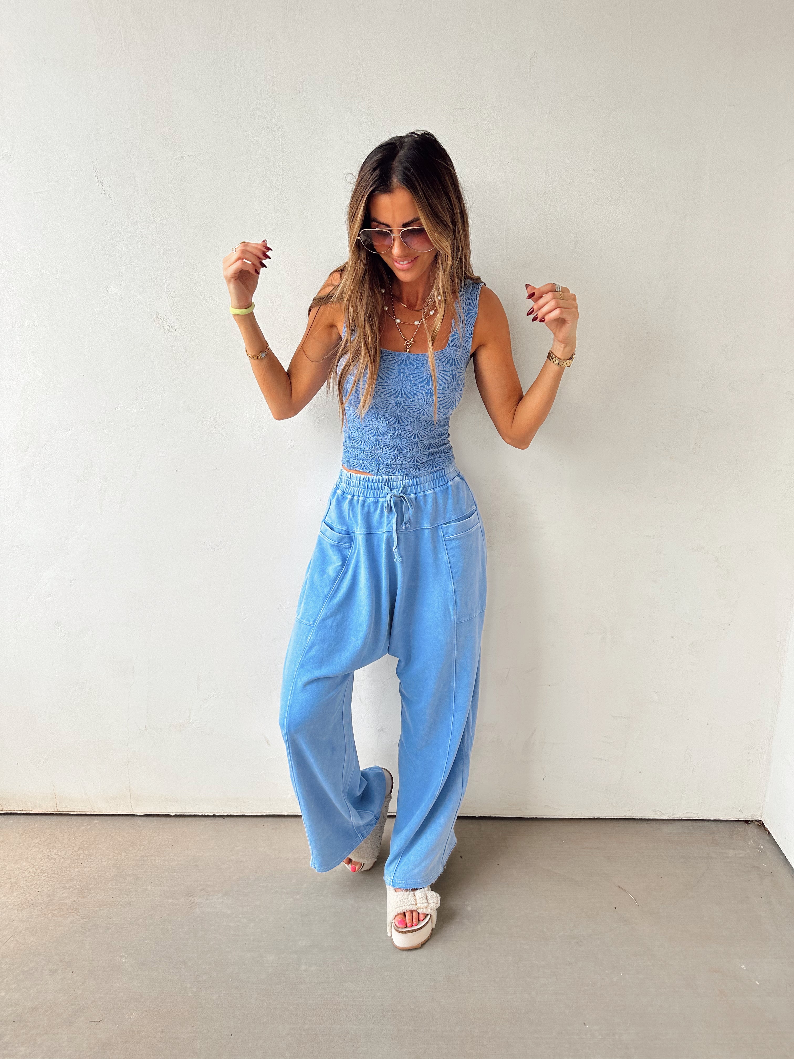 Cold Plunge Harem Pants//Blue