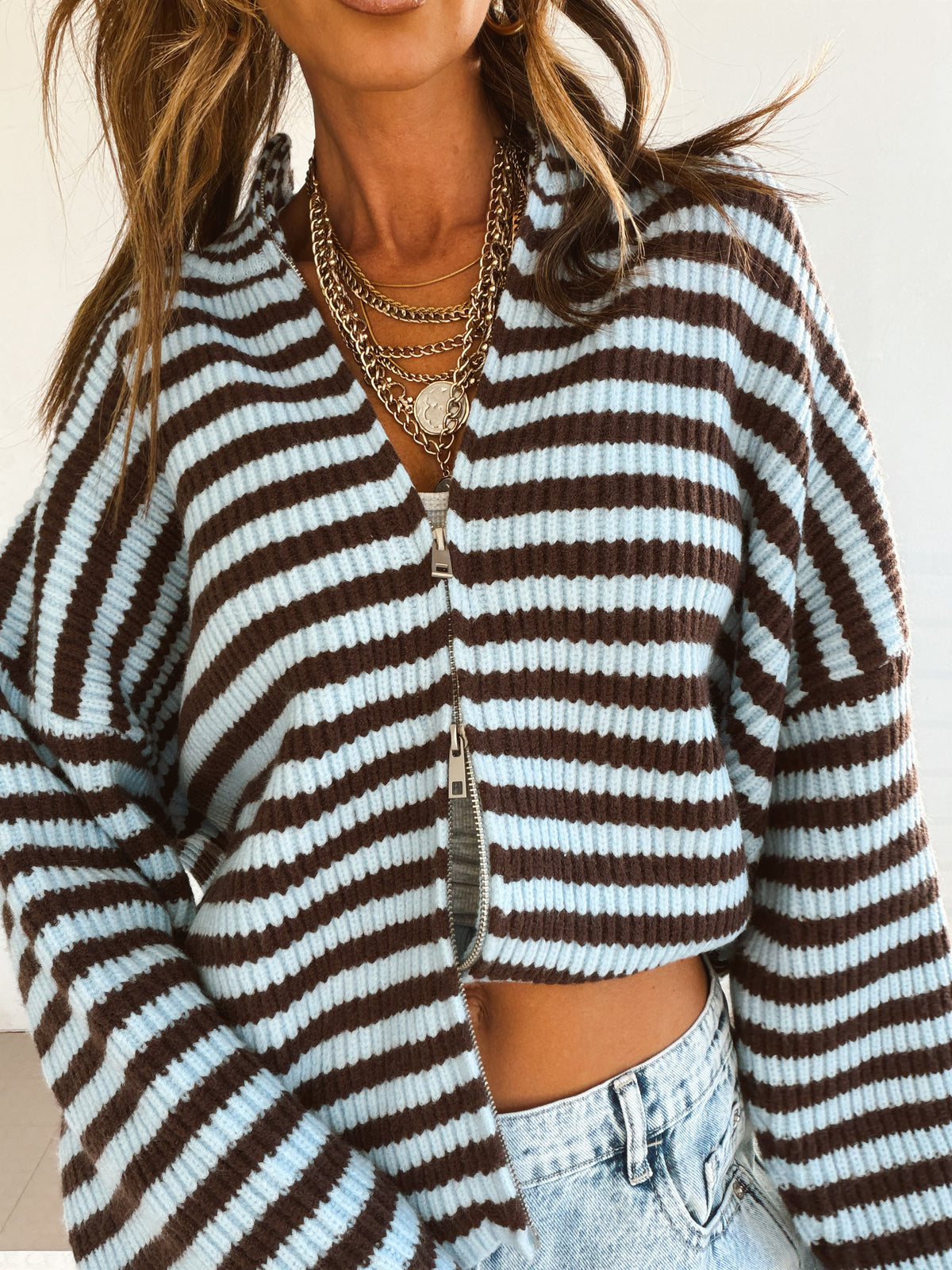 Zane Striped Zipup
