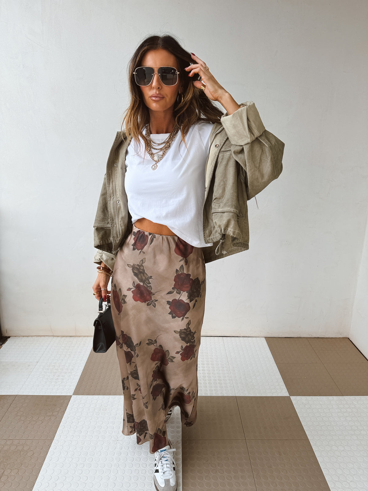 Bordeaux Bloom Skirt