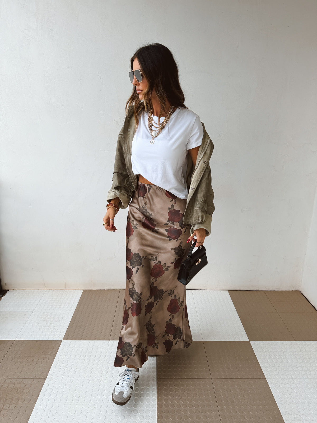 Bordeaux Bloom Skirt