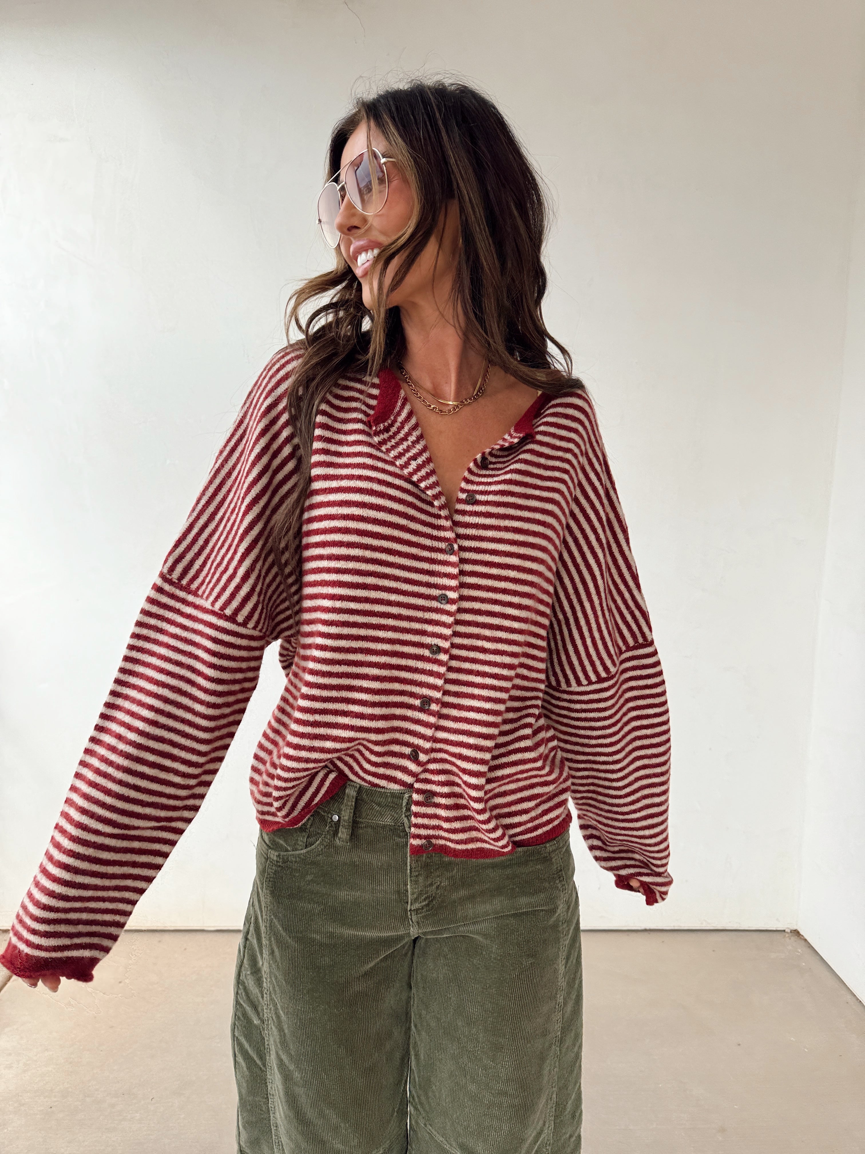 Holiday Stripes Sweater Cardigan