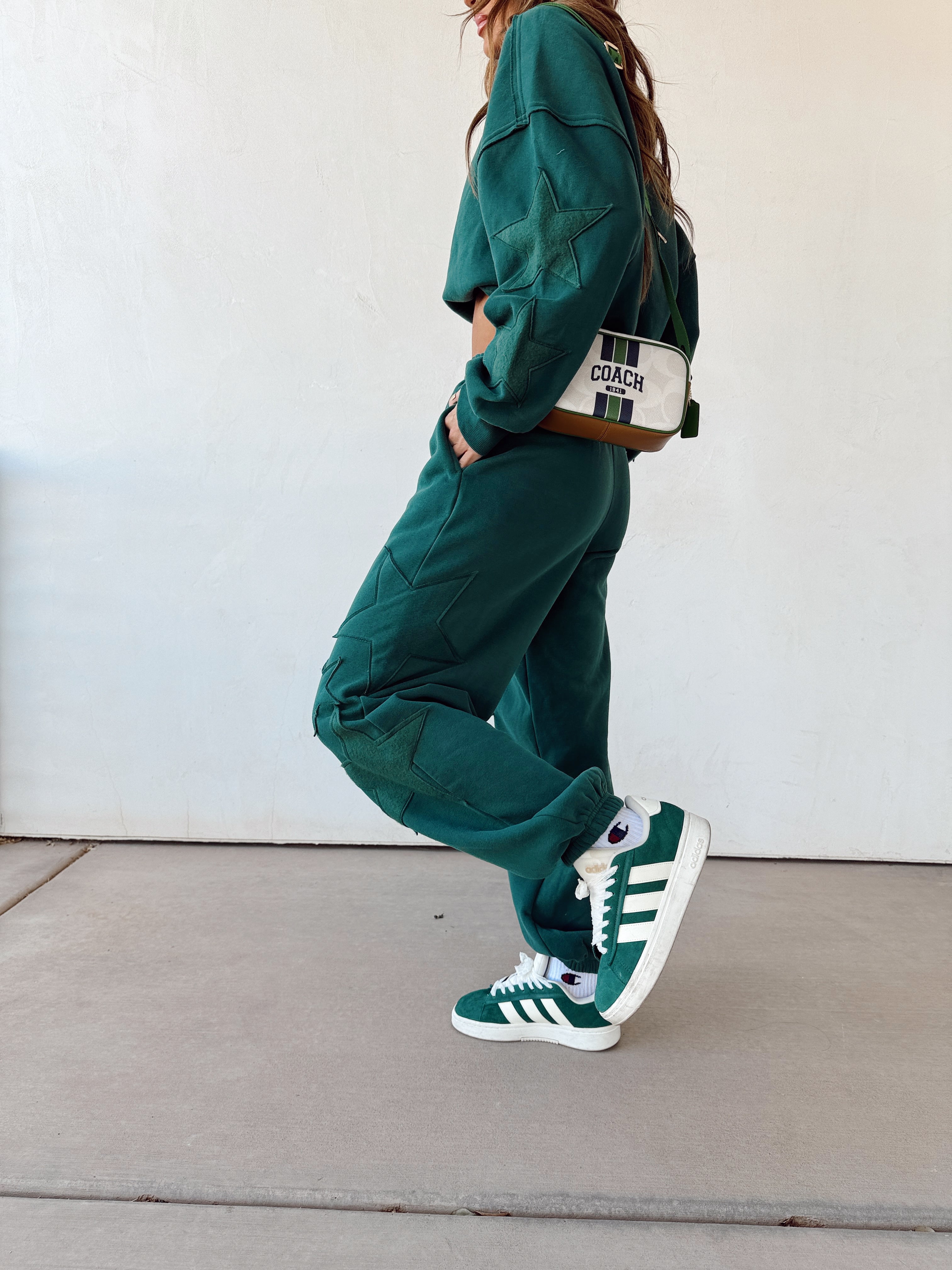 Varsity Sweat Set//Forest