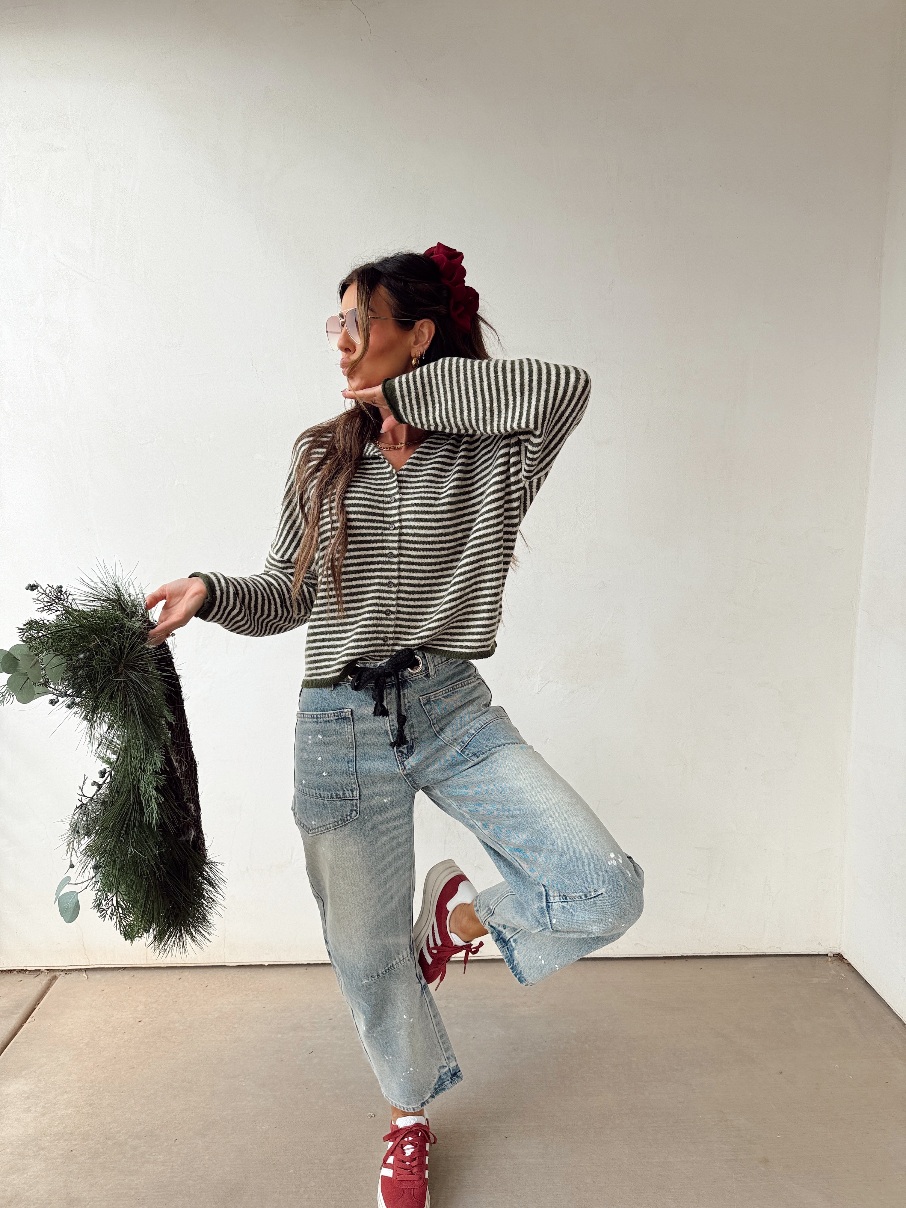 Holiday Stripes Sweater Cardigan