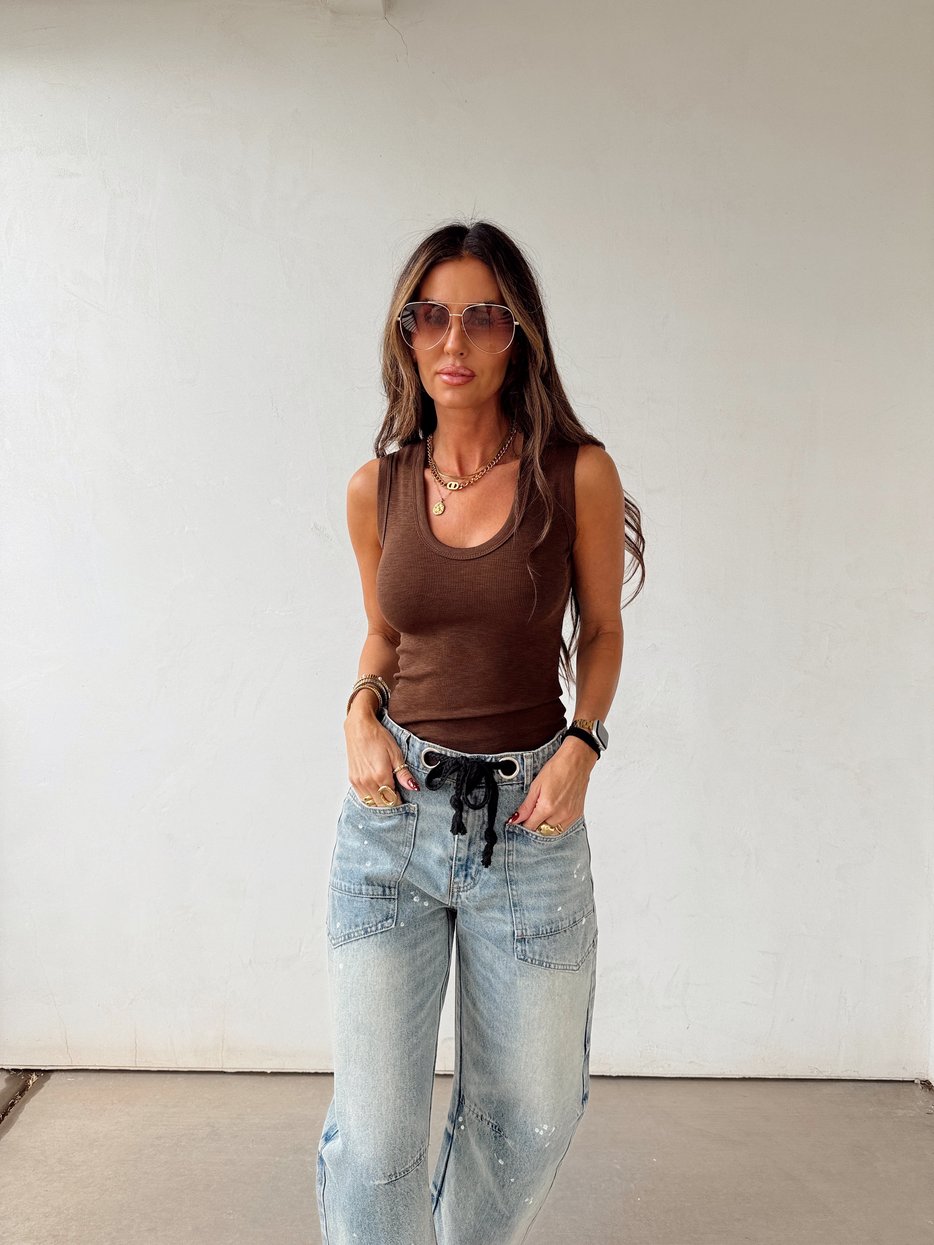 Simple Life Top// Brown