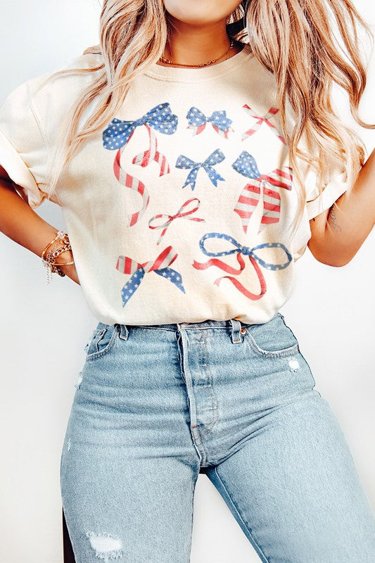 USA Coquette Bow Graphic Tee