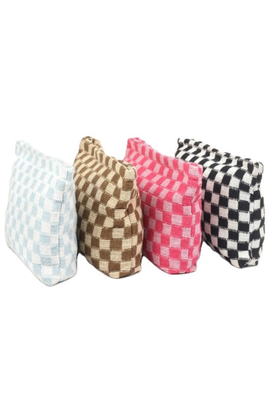 Checkered Cosmetic Bag