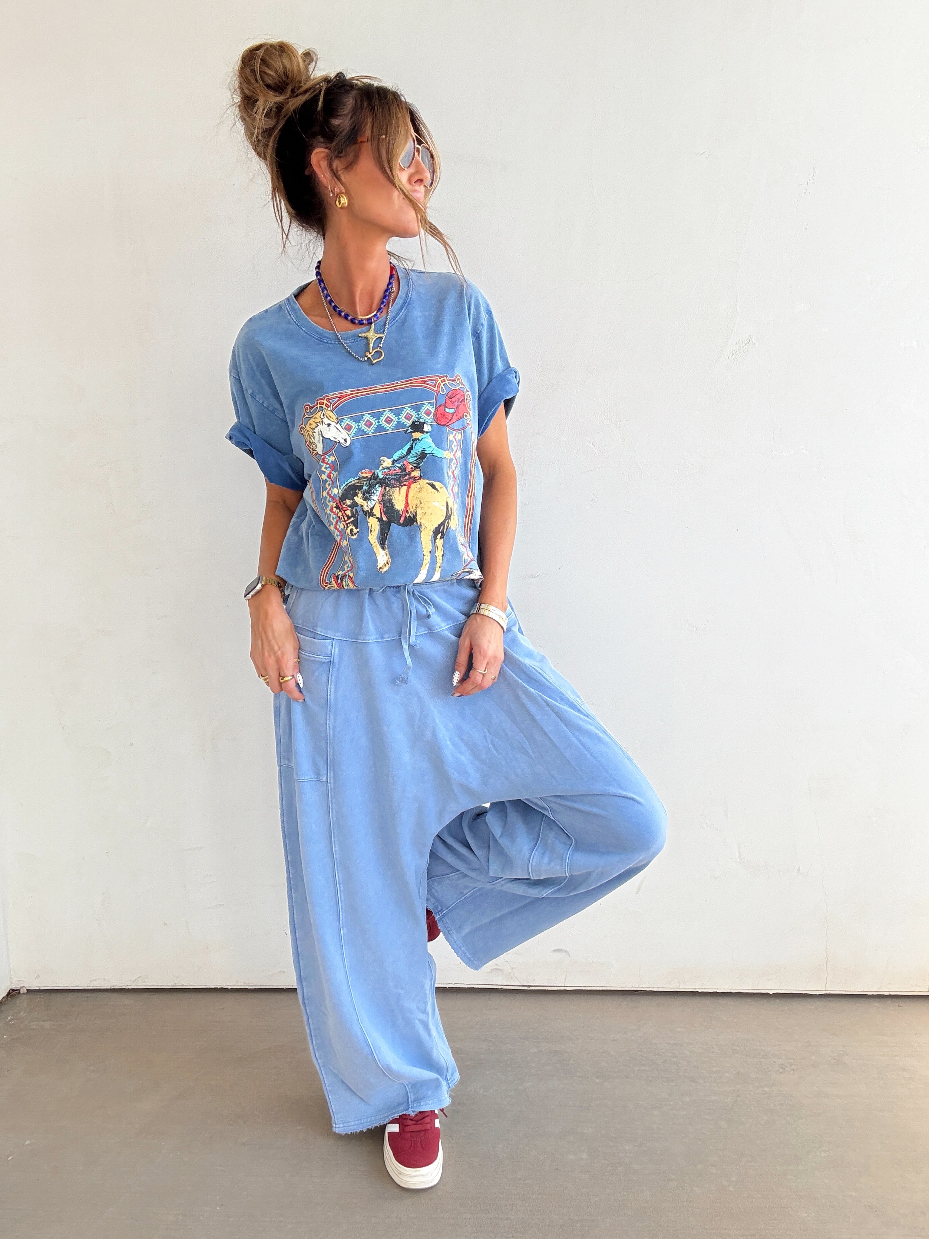 Cold Plunge Harem Pants//Blue